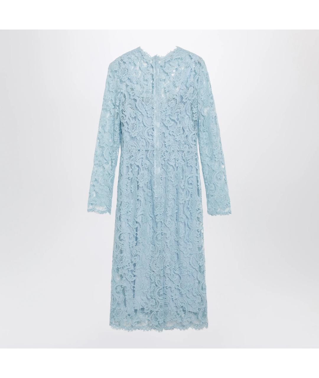 DOLCE&GABBANA Голубое хлопковое коктейльное платье, фото 2