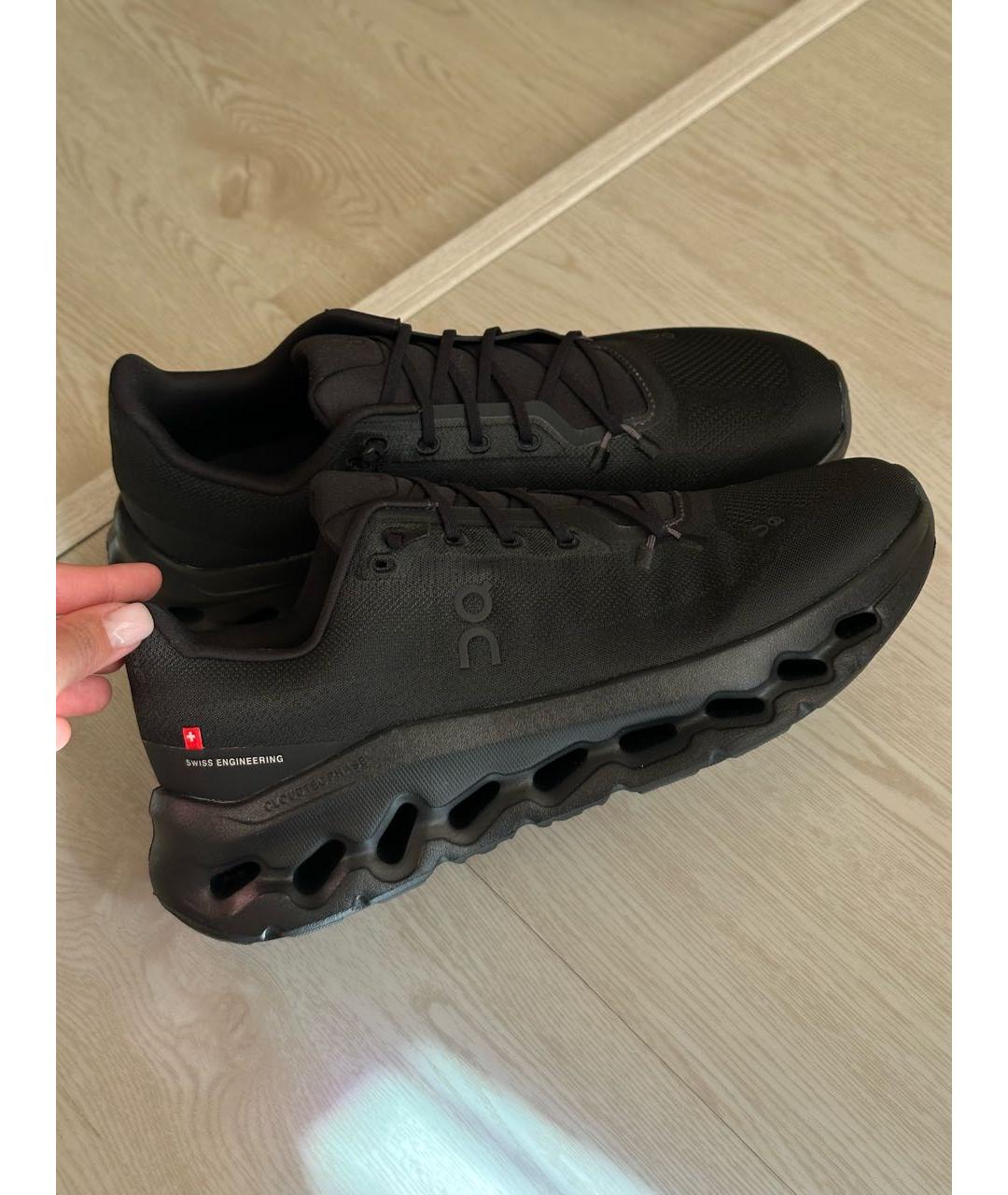 ON Черные текстильные высокие кроссовки / кеды, фото 2