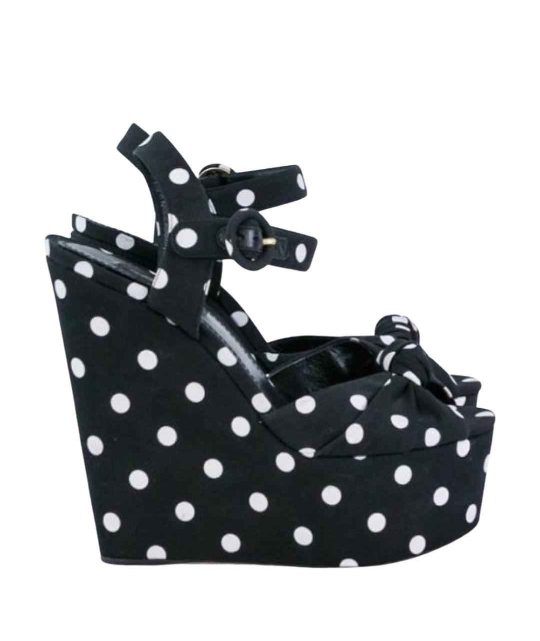 DOLCE&GABBANA Черные текстильные босоножки, фото 1