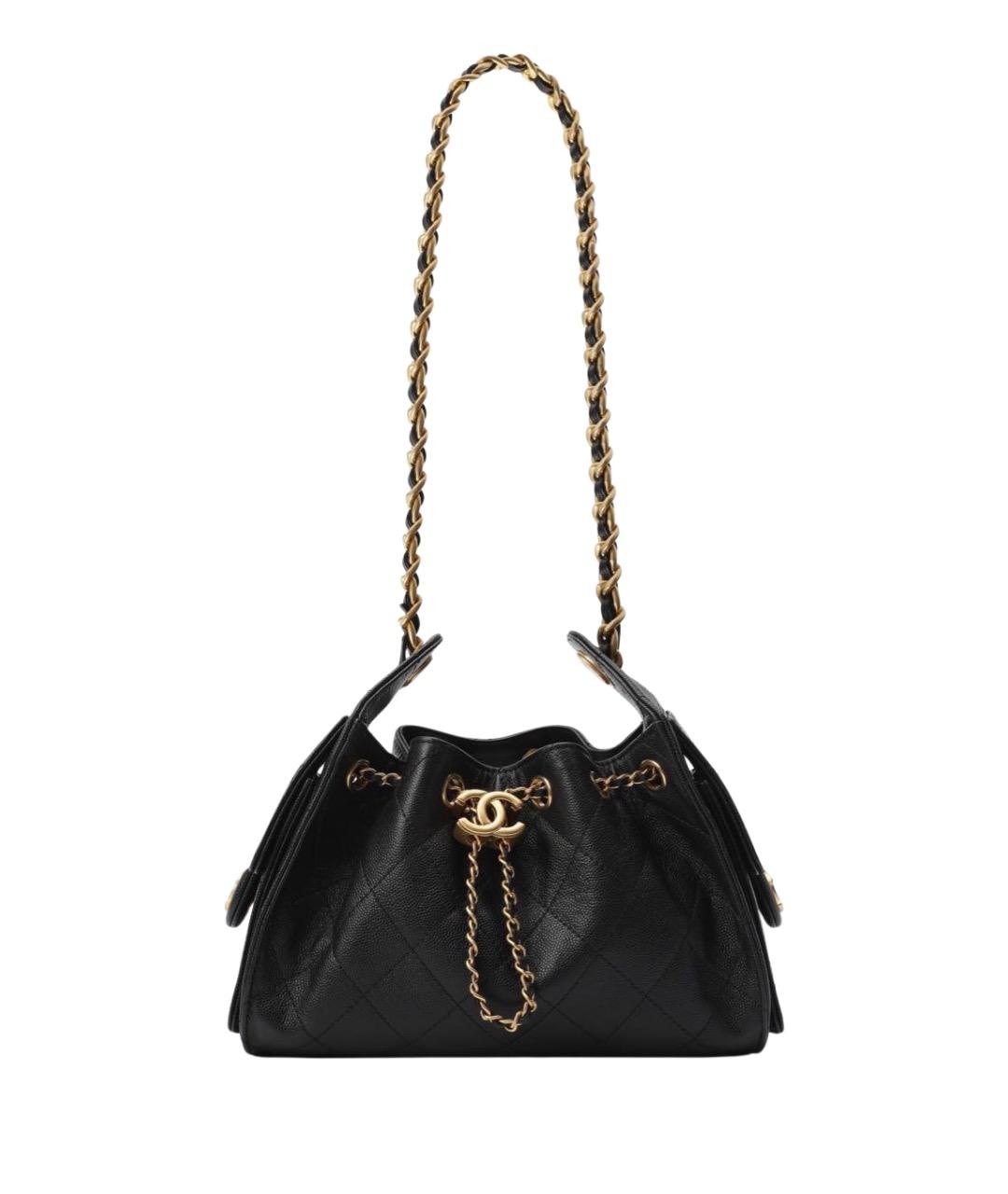 CHANEL Черная кожаная сумка через плечо, фото 1