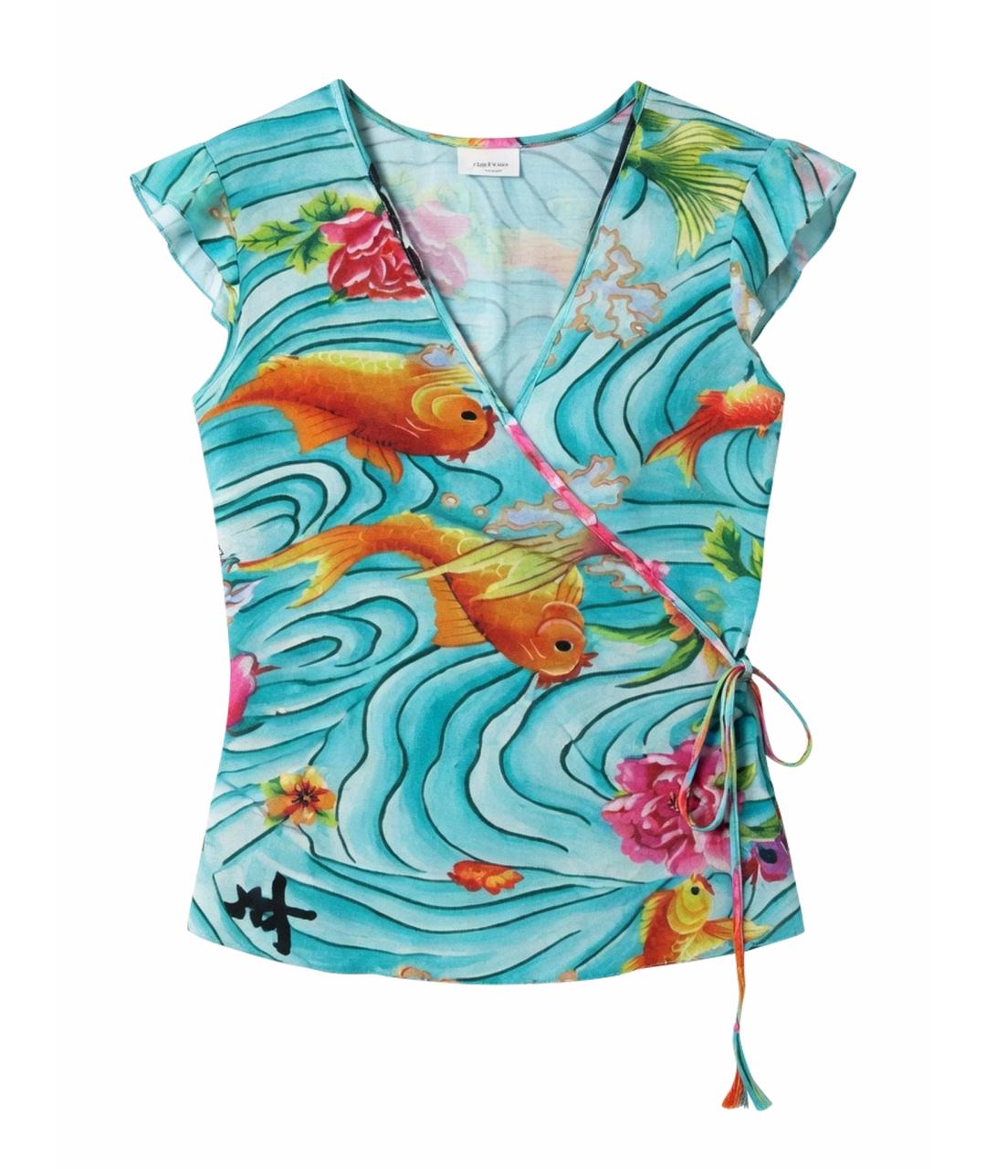 KENZO Голубая вискозная блузы, фото 1