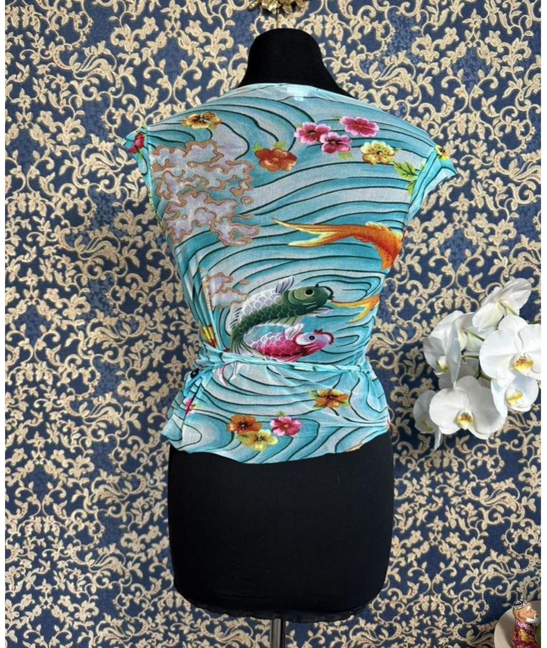 KENZO Голубая вискозная блузы, фото 2