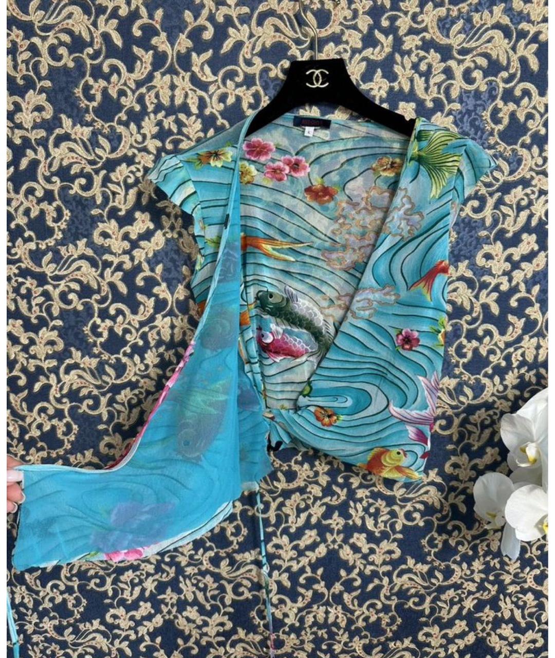 KENZO Голубая вискозная блузы, фото 3