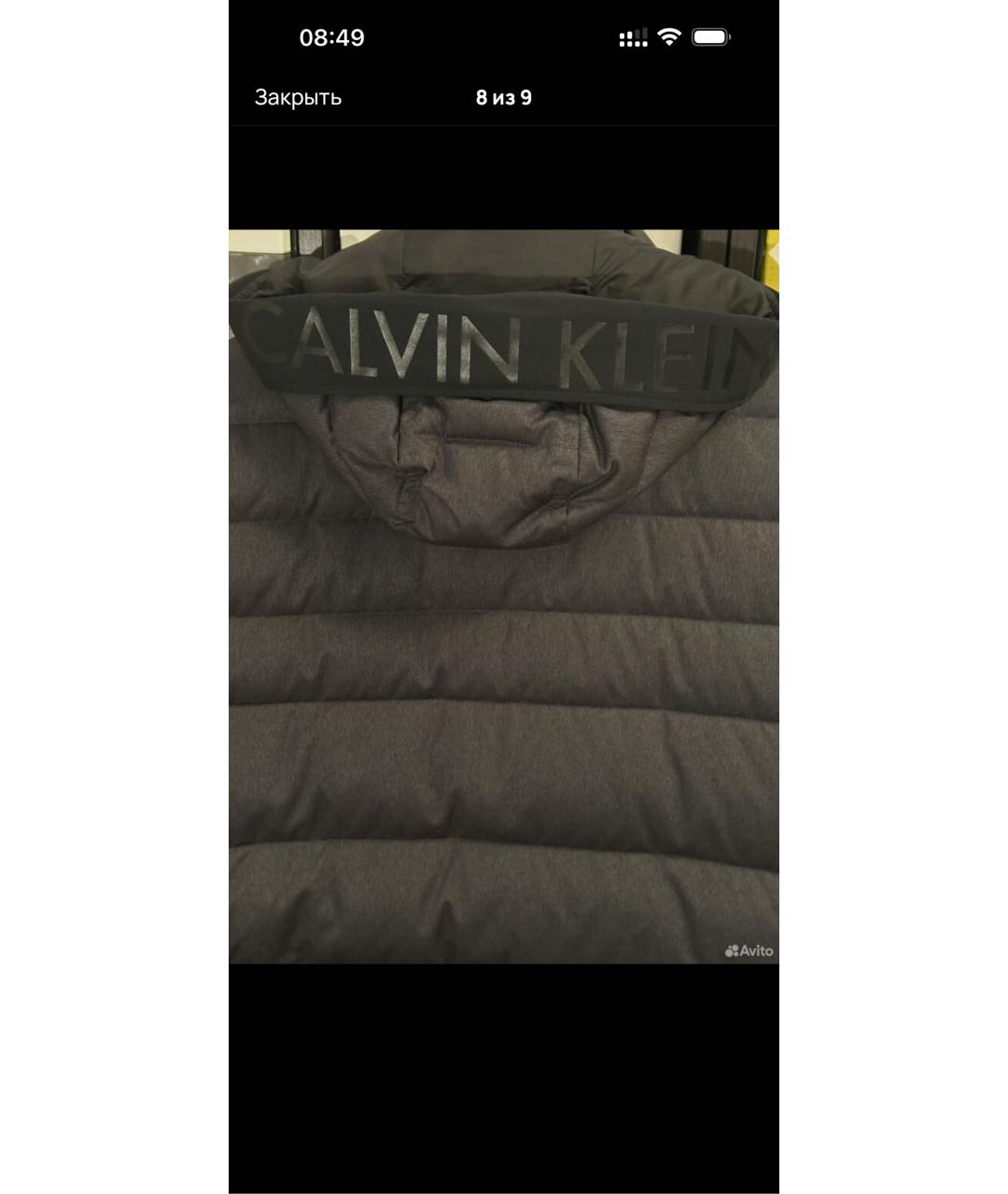 CALVIN KLEIN Серая полиэстеровая куртка, фото 8