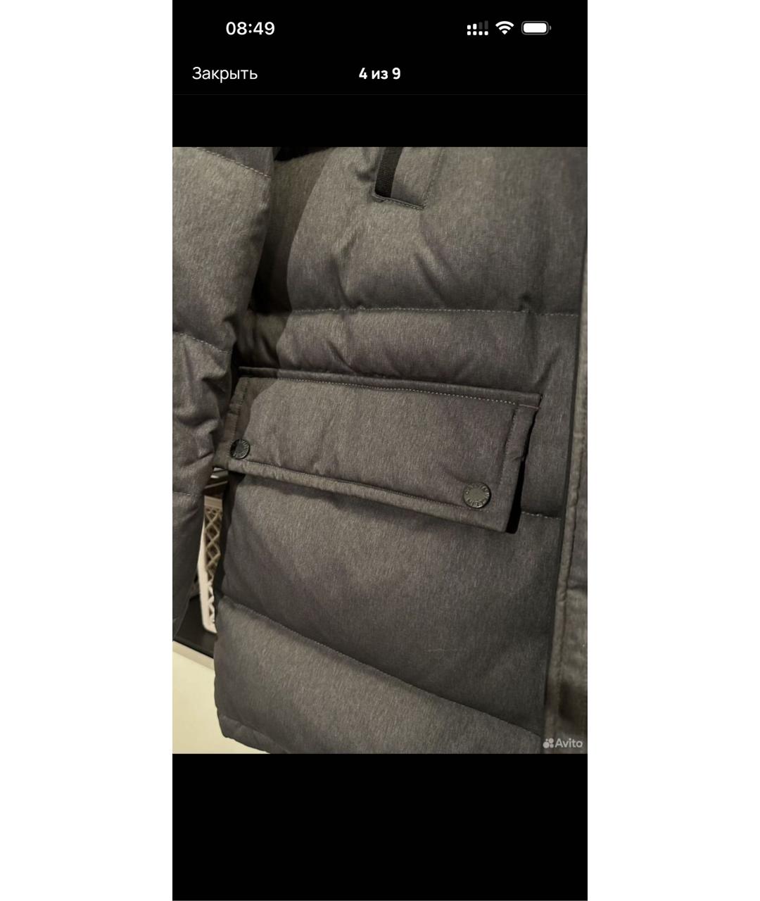 CALVIN KLEIN Серая полиэстеровая куртка, фото 6