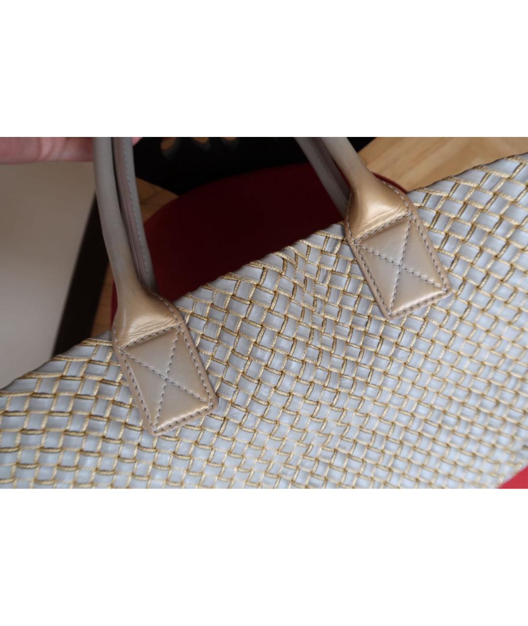BOTTEGA VENETA Бежевая кожаная сумка тоут, фото 7