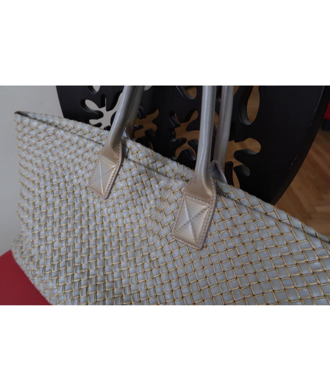 BOTTEGA VENETA Бежевая кожаная сумка тоут, фото 5