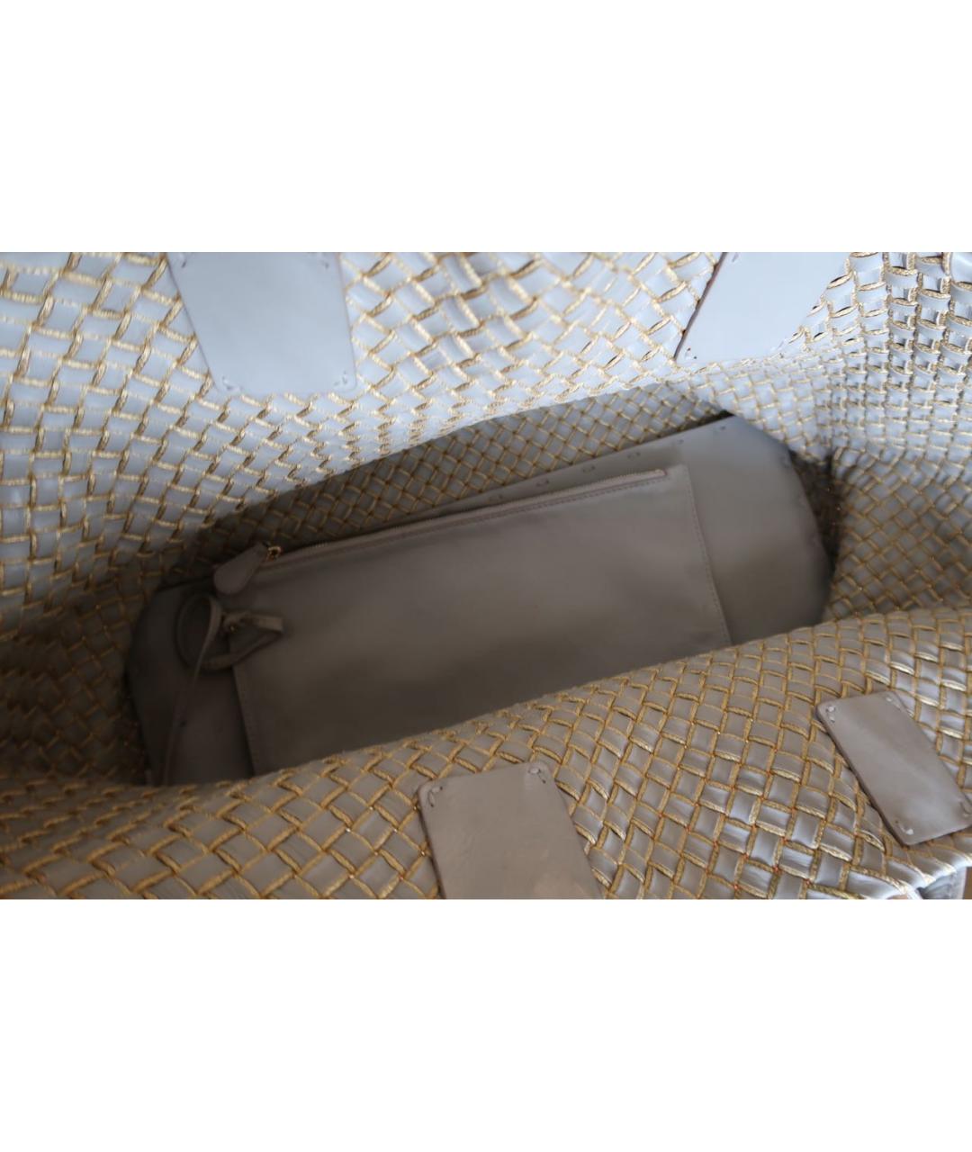 BOTTEGA VENETA Бежевая кожаная сумка тоут, фото 4