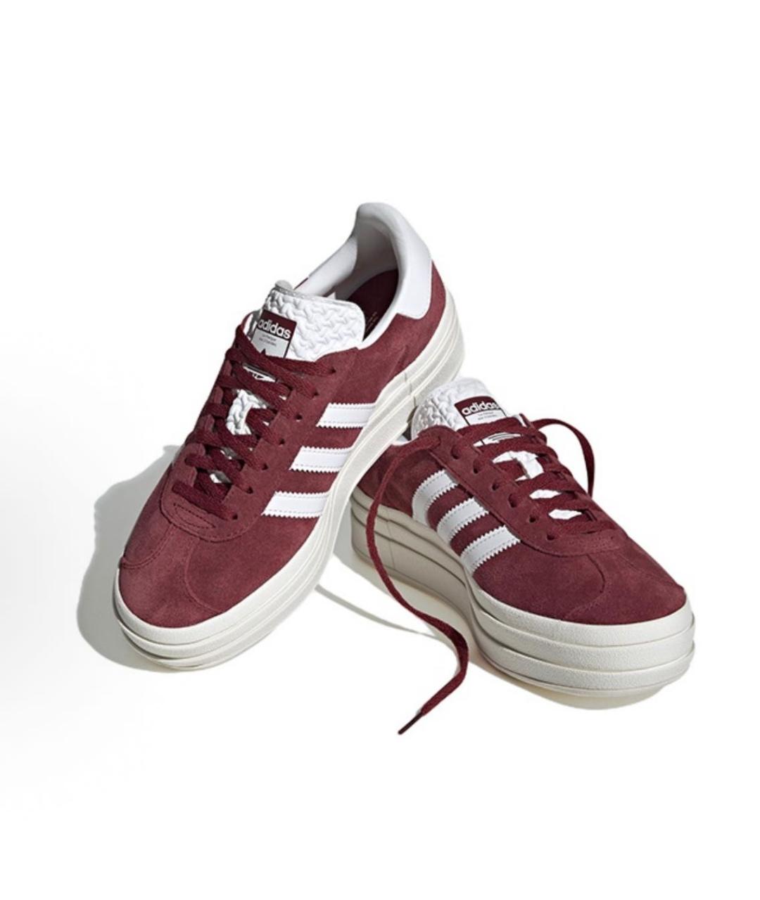 ADIDAS Бордовые замшевые кроссовки, фото 3