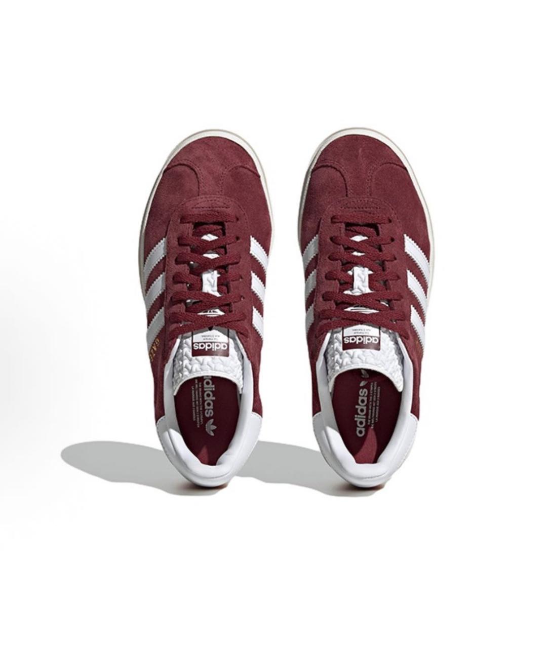 ADIDAS Бордовые замшевые кроссовки, фото 5