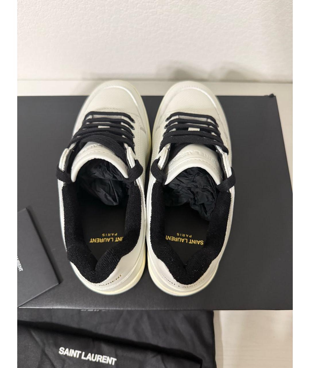 SAINT LAURENT Белые кожаные кеды, фото 2