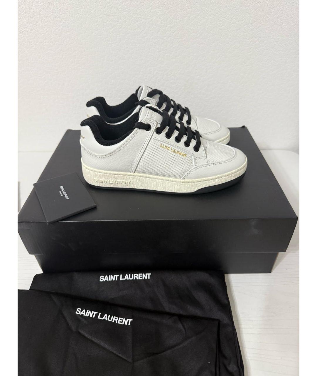 SAINT LAURENT Белые кожаные кеды, фото 4