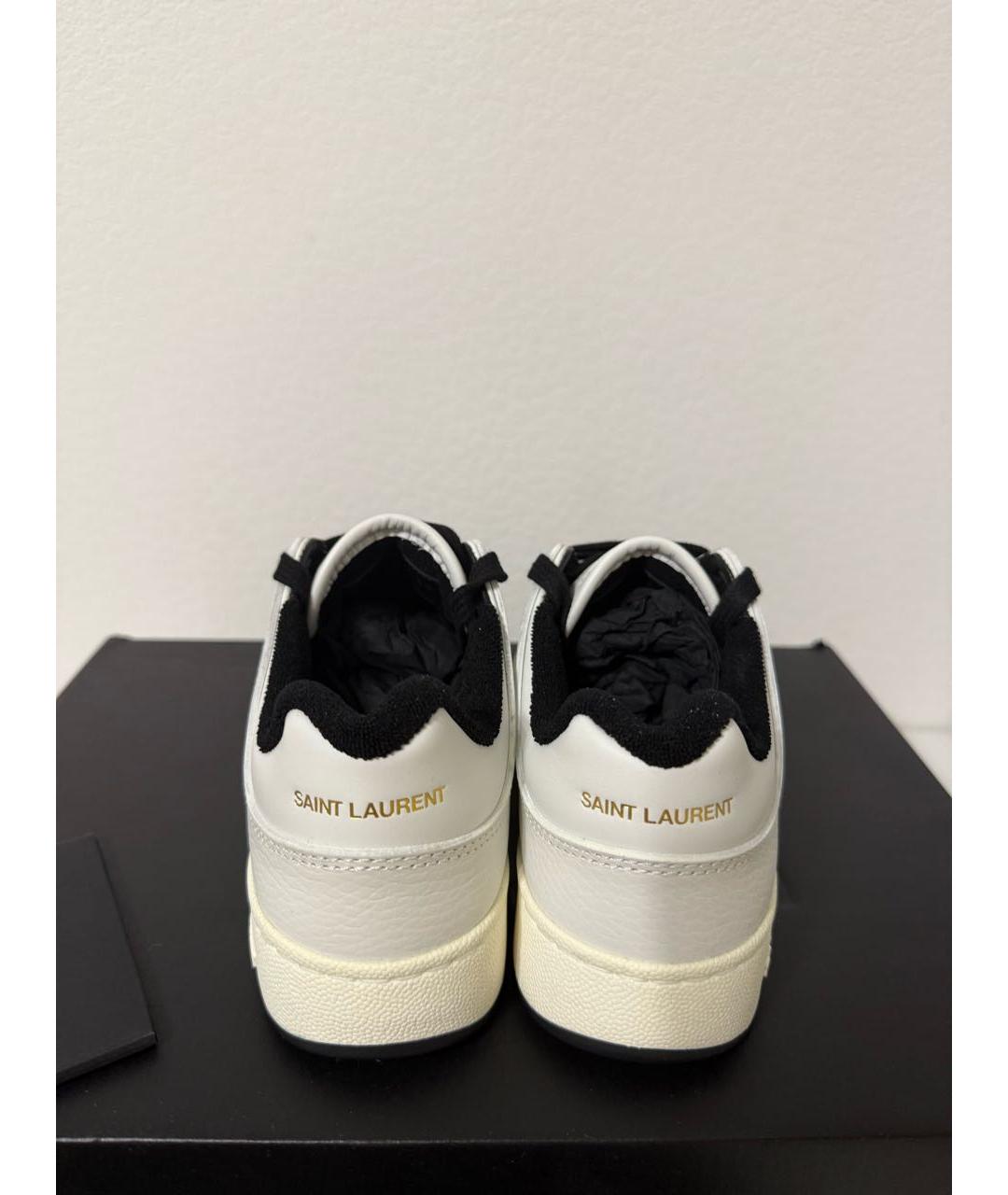 SAINT LAURENT Белые кожаные кеды, фото 3