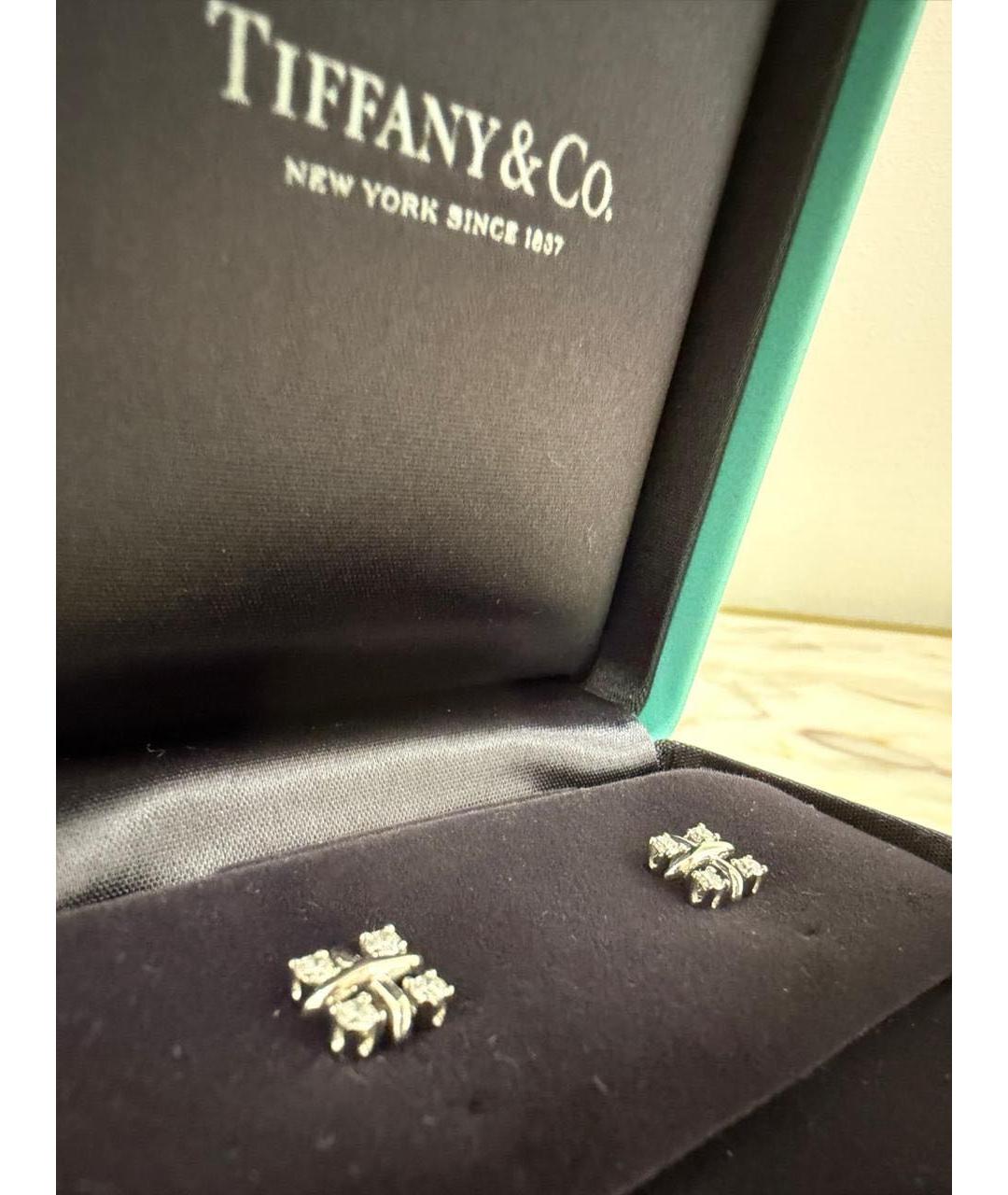 TIFFANY&CO Белые платиновые серьги, фото 5