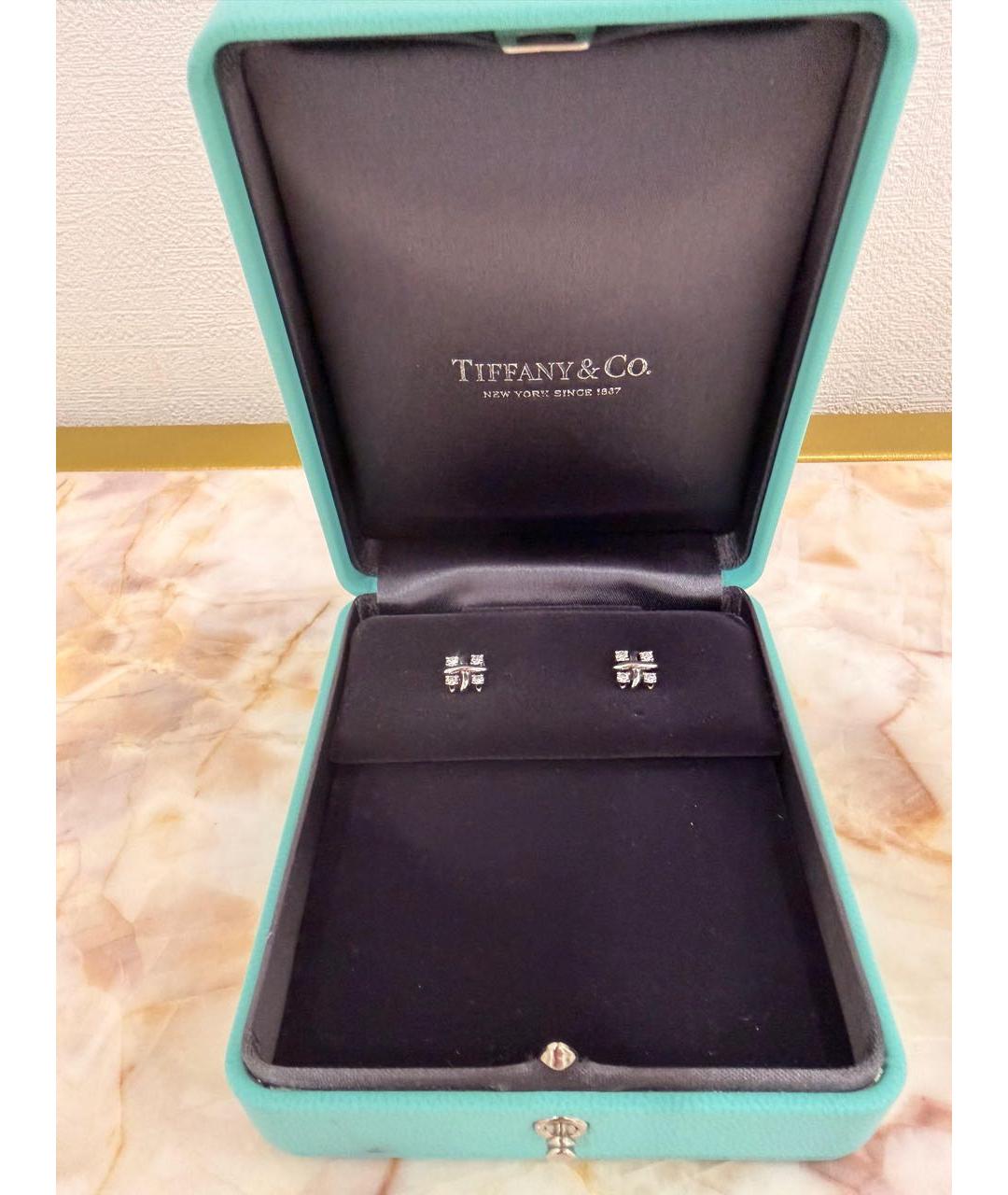 TIFFANY&CO Белые платиновые серьги, фото 4