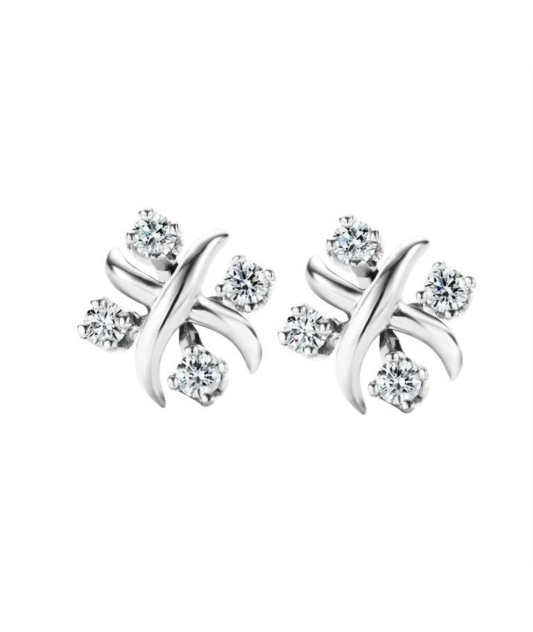TIFFANY&CO Белые платиновые серьги, фото 8