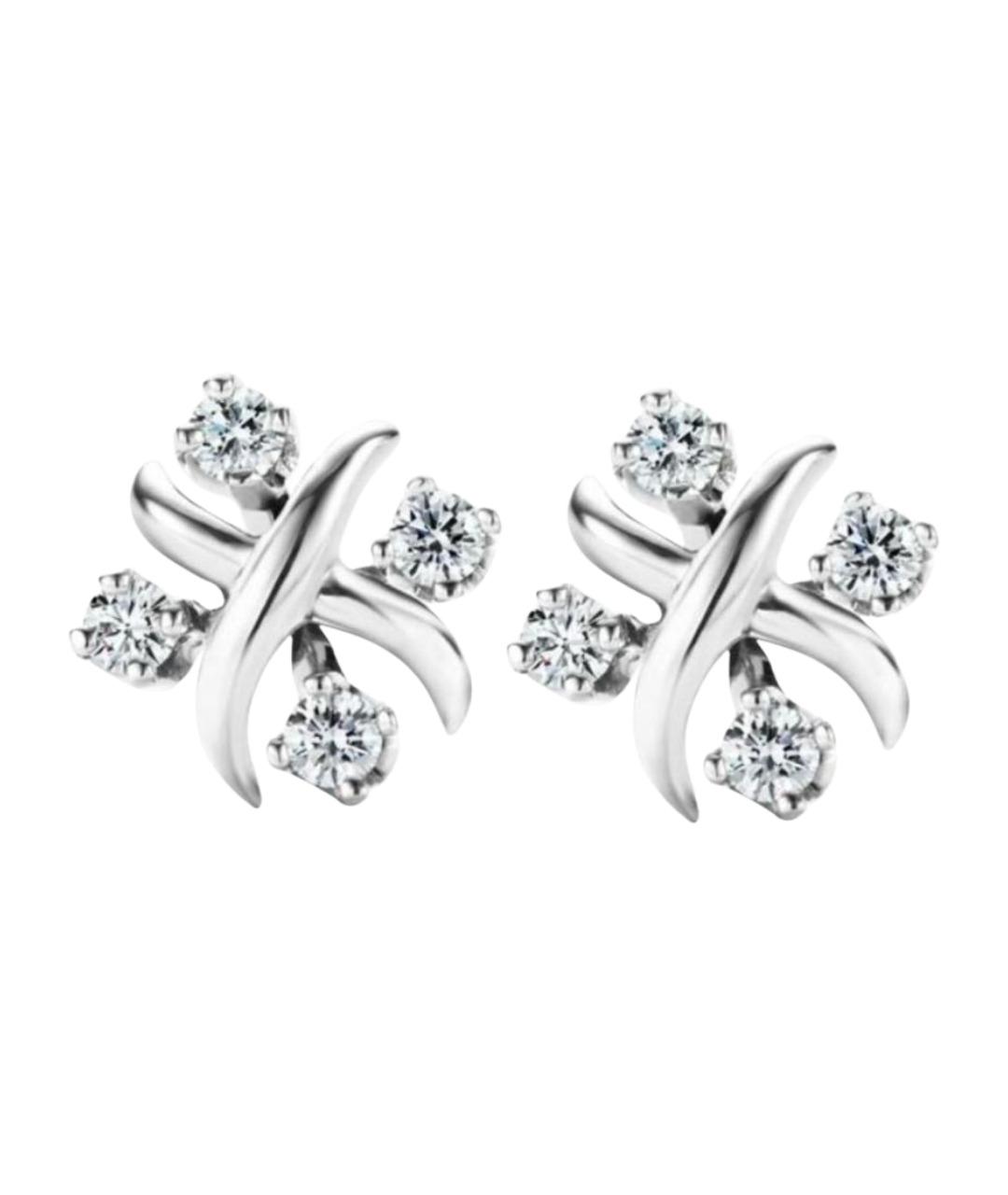 TIFFANY&CO Белые платиновые серьги, фото 1