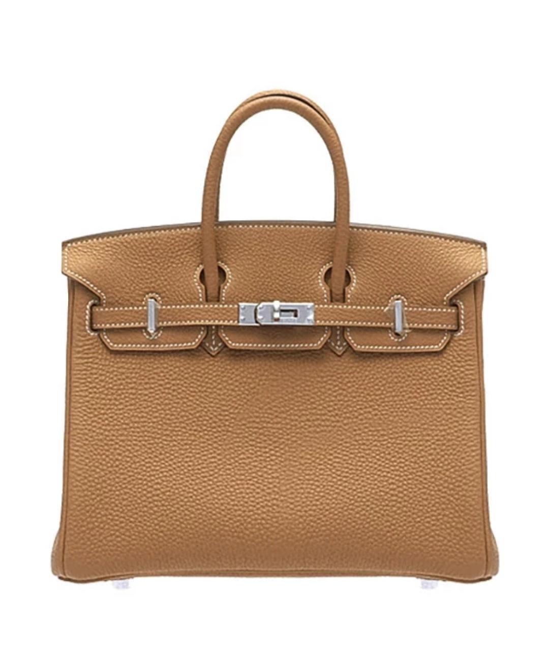 HERMES Коричневая кожаная сумка с короткими ручками, фото 10