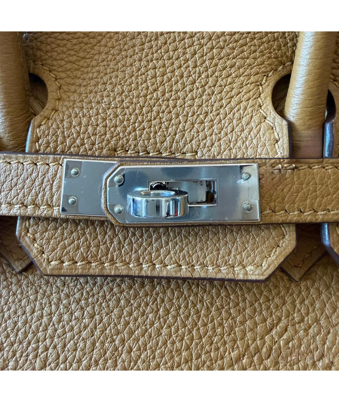 HERMES Коричневая кожаная сумка с короткими ручками, фото 6