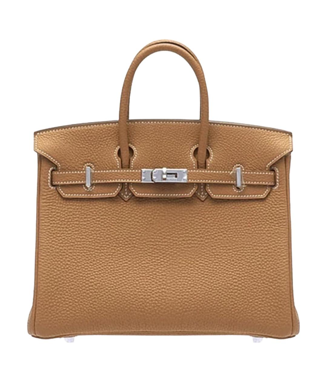 HERMES Коричневая кожаная сумка с короткими ручками, фото 1