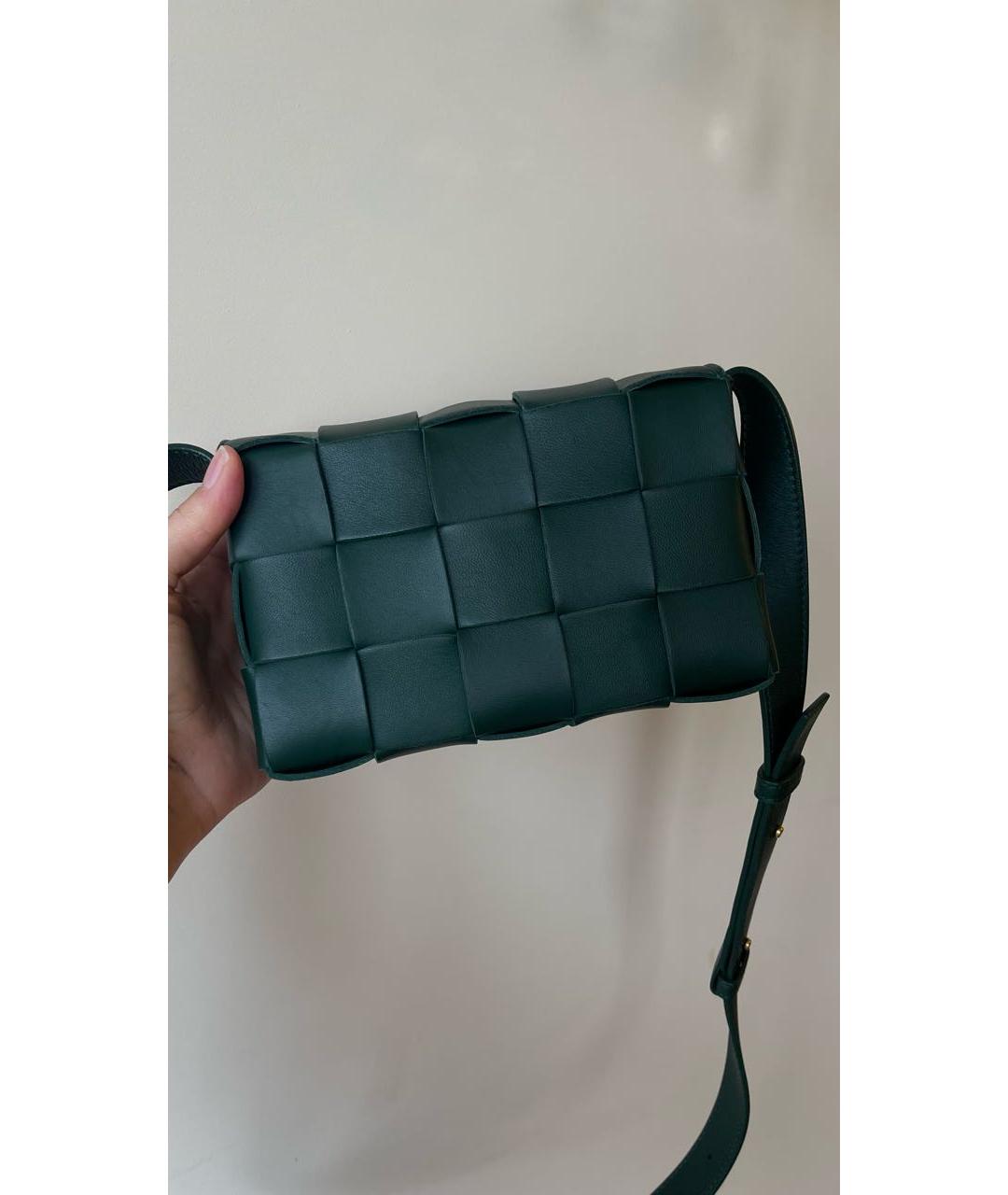 BOTTEGA VENETA Зеленая кожаная сумка через плечо, фото 3