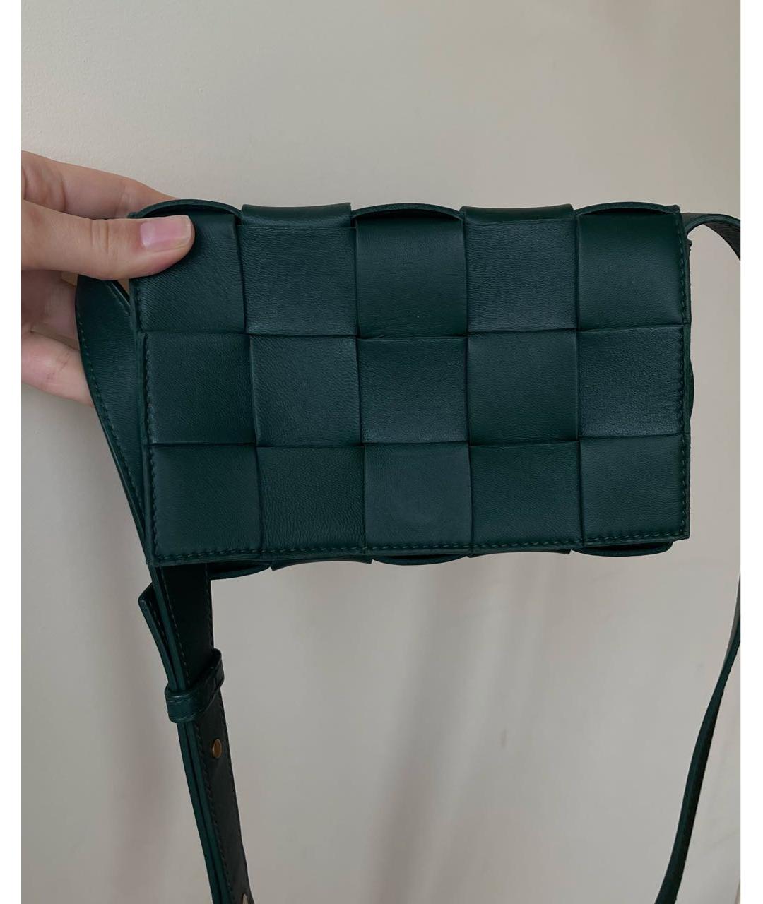 BOTTEGA VENETA Зеленая кожаная сумка через плечо, фото 7