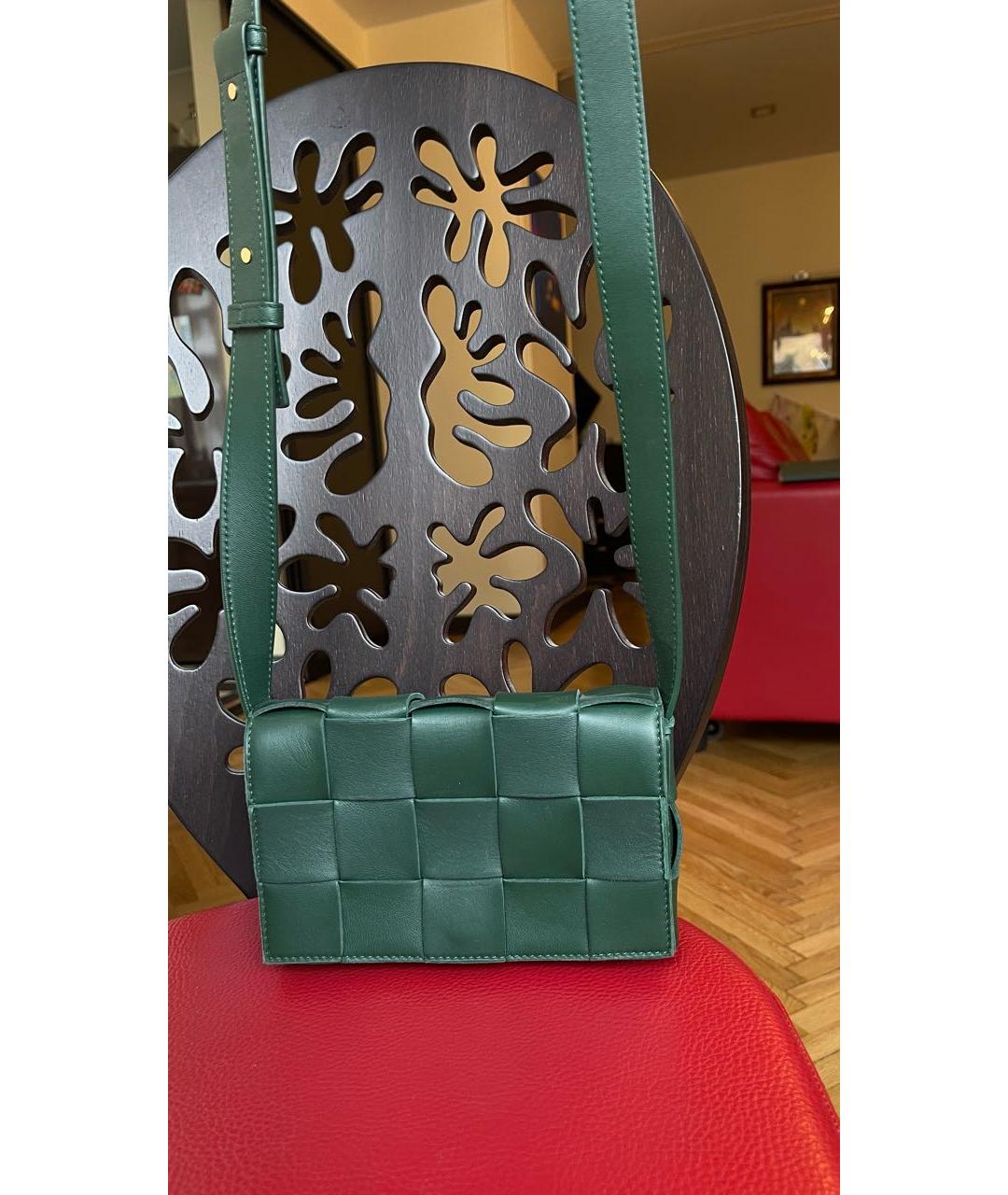 BOTTEGA VENETA Зеленая кожаная сумка через плечо, фото 8