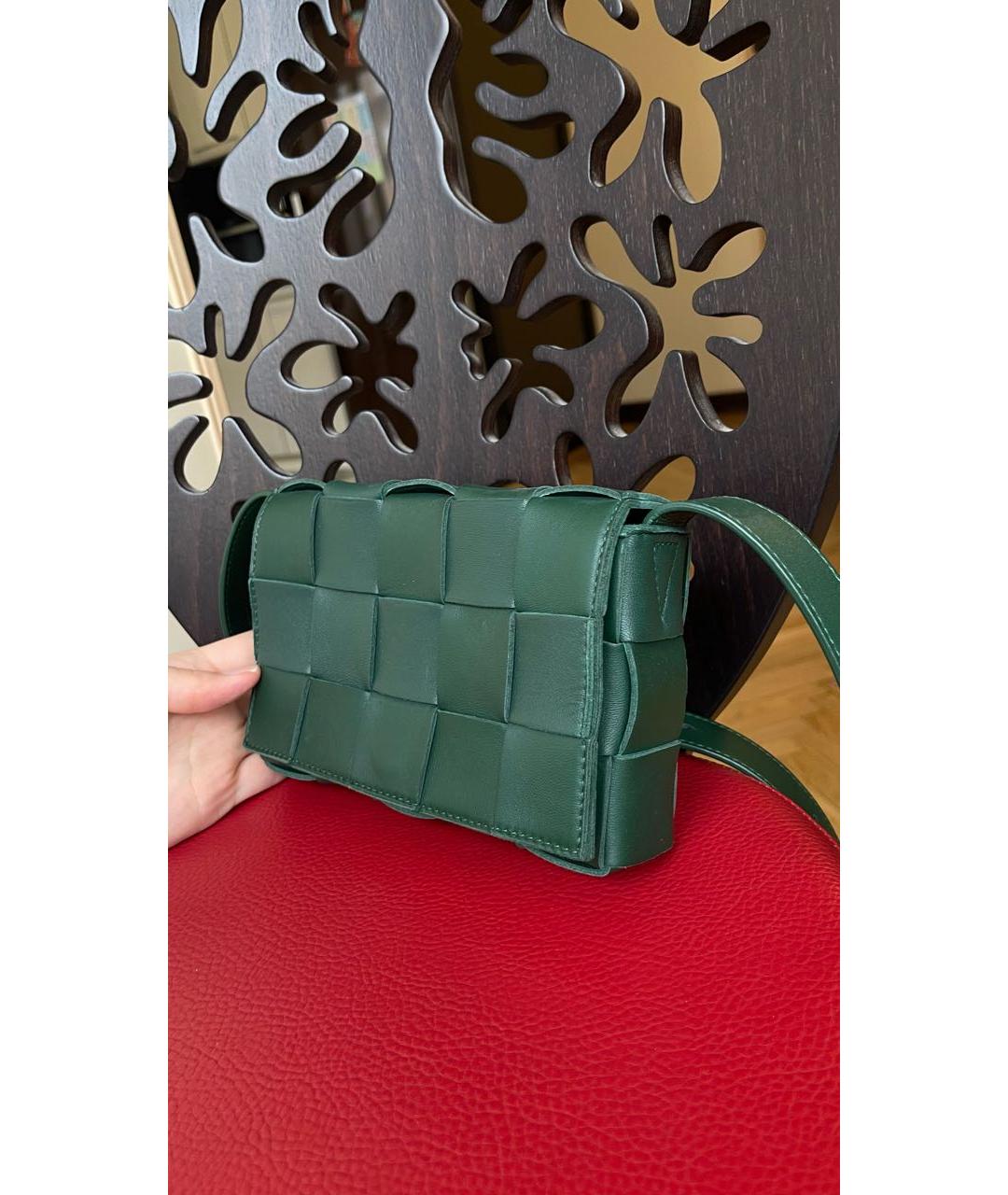 BOTTEGA VENETA Зеленая кожаная сумка через плечо, фото 2