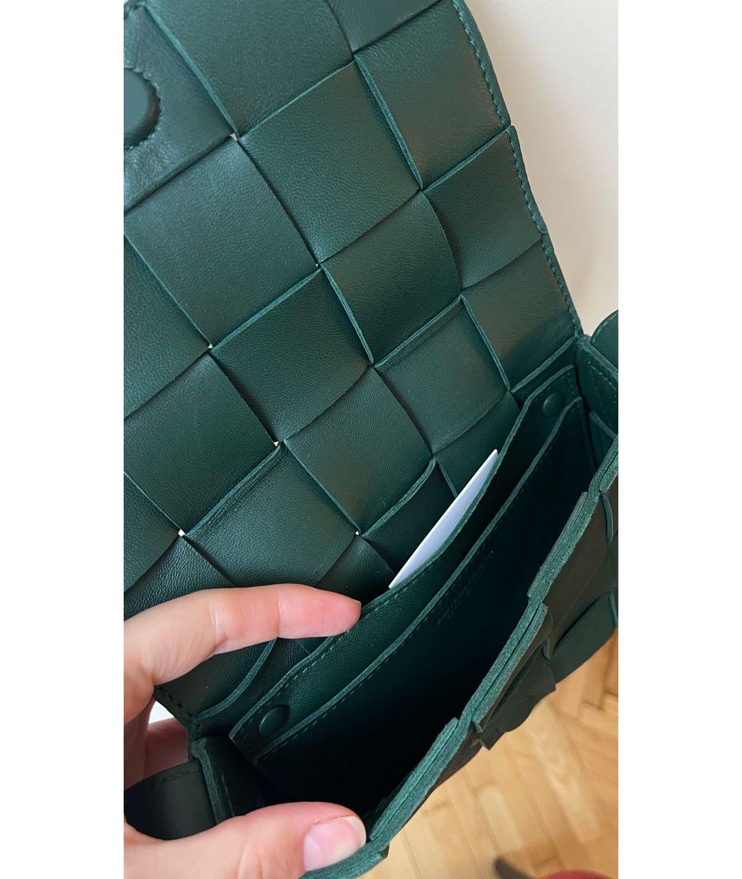 BOTTEGA VENETA Зеленая кожаная сумка через плечо, фото 4