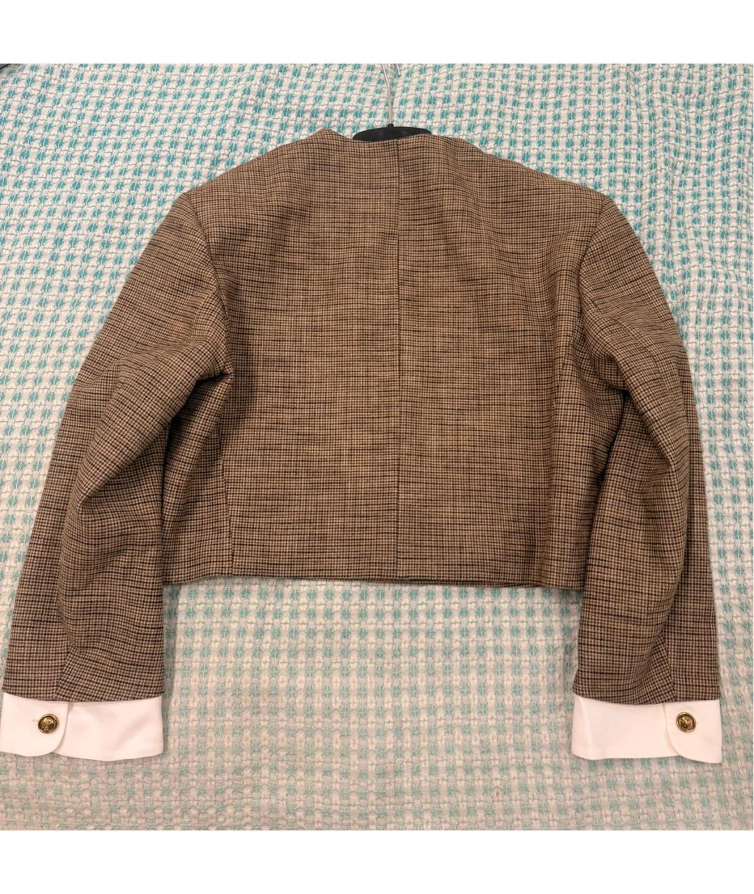 SANDRO Коричневый вискозный жакет/пиджак, фото 6