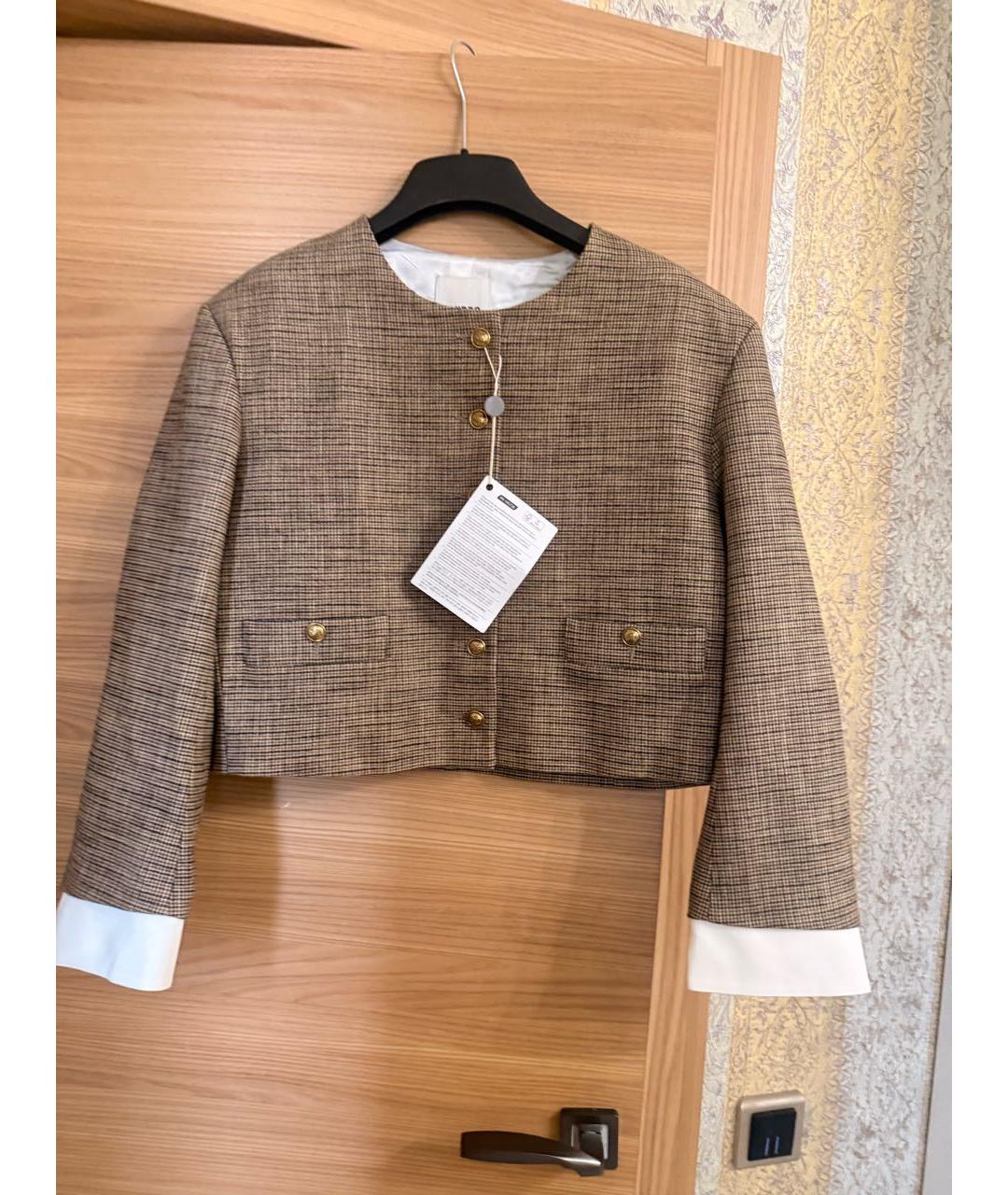 SANDRO Коричневый вискозный жакет/пиджак, фото 2