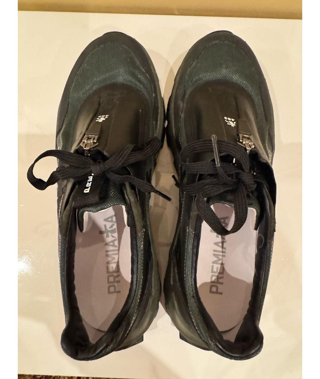 PREMIATA Зеленые текстильные низкие кроссовки / кеды, фото 3