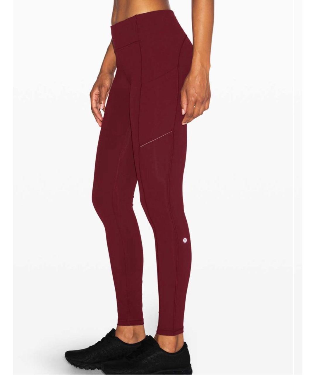 Lululemon Бордовые полиэстеровые спортивные брюки и шорты, фото 5