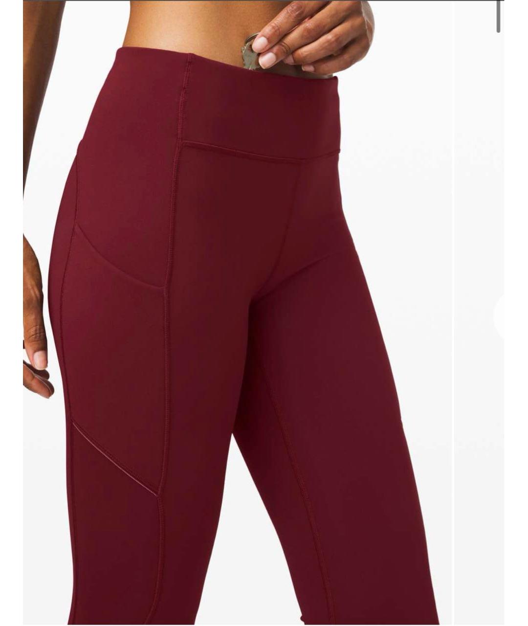 Lululemon Бордовые полиэстеровые спортивные брюки и шорты, фото 6