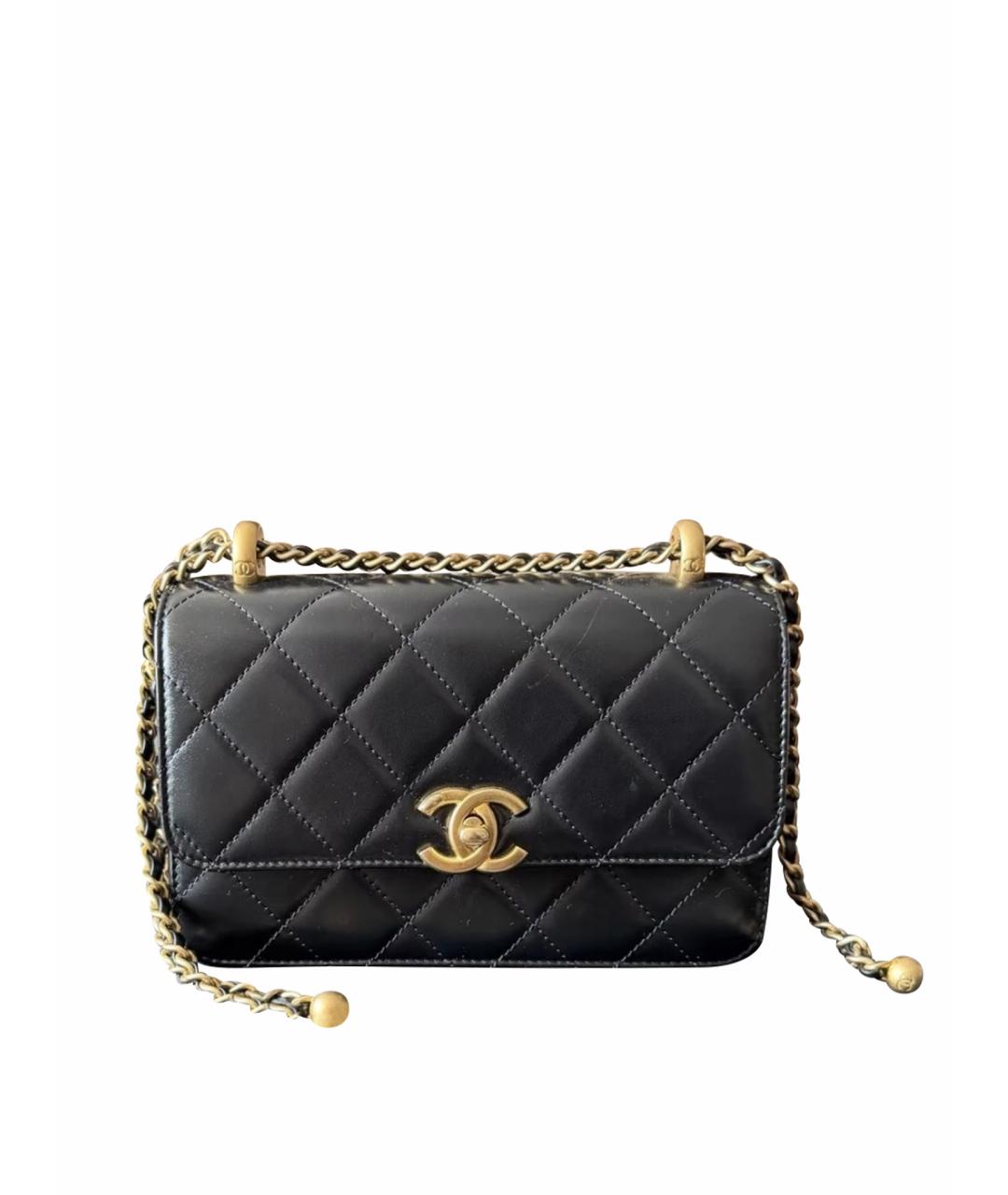CHANEL Черная кожаная сумка через плечо, фото 1