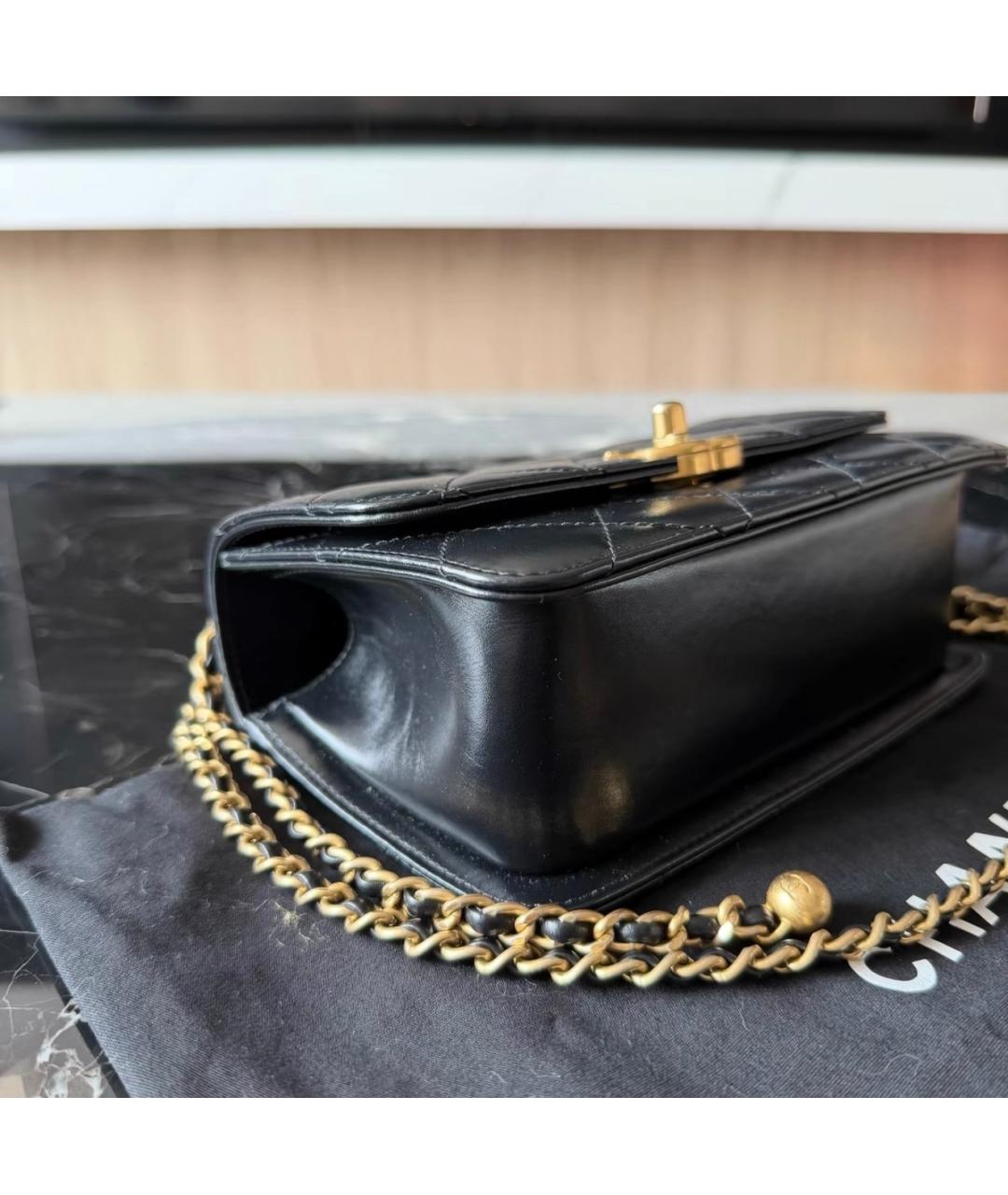 CHANEL Черная кожаная сумка через плечо, фото 7