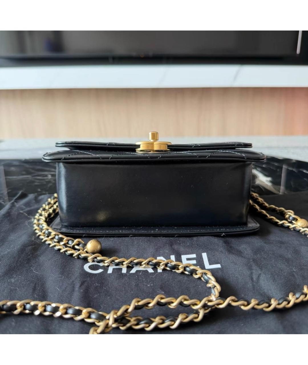 CHANEL Черная кожаная сумка через плечо, фото 8