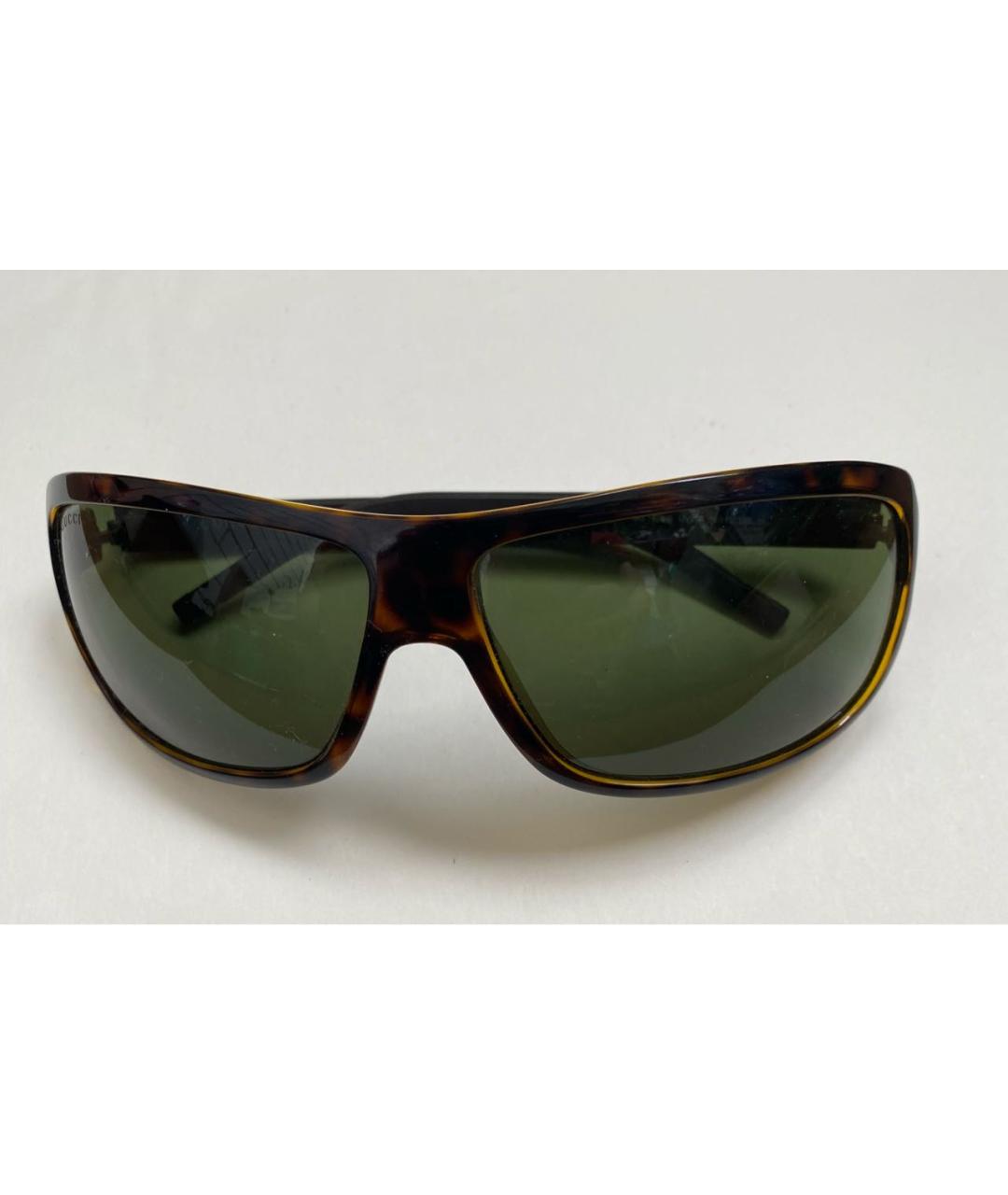 GUCCI Коричневые пластиковые солнцезащитные очки, фото 7
