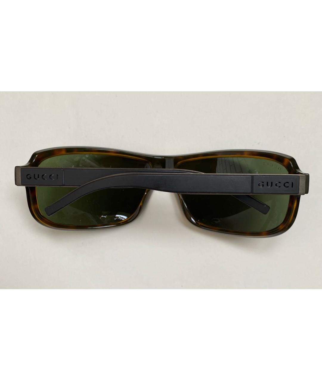 GUCCI Коричневые пластиковые солнцезащитные очки, фото 2
