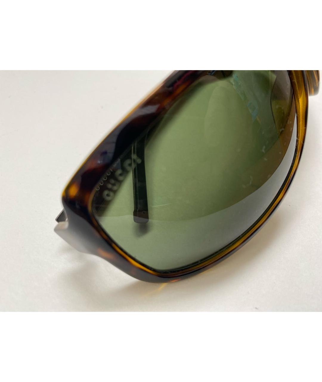 GUCCI Коричневые пластиковые солнцезащитные очки, фото 4