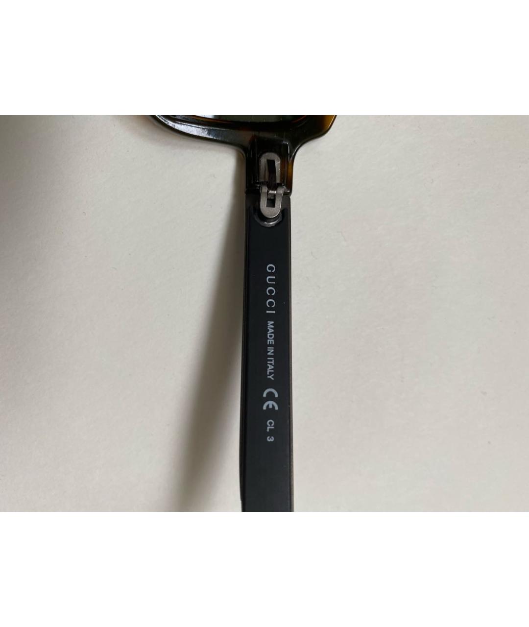 GUCCI Коричневые пластиковые солнцезащитные очки, фото 5