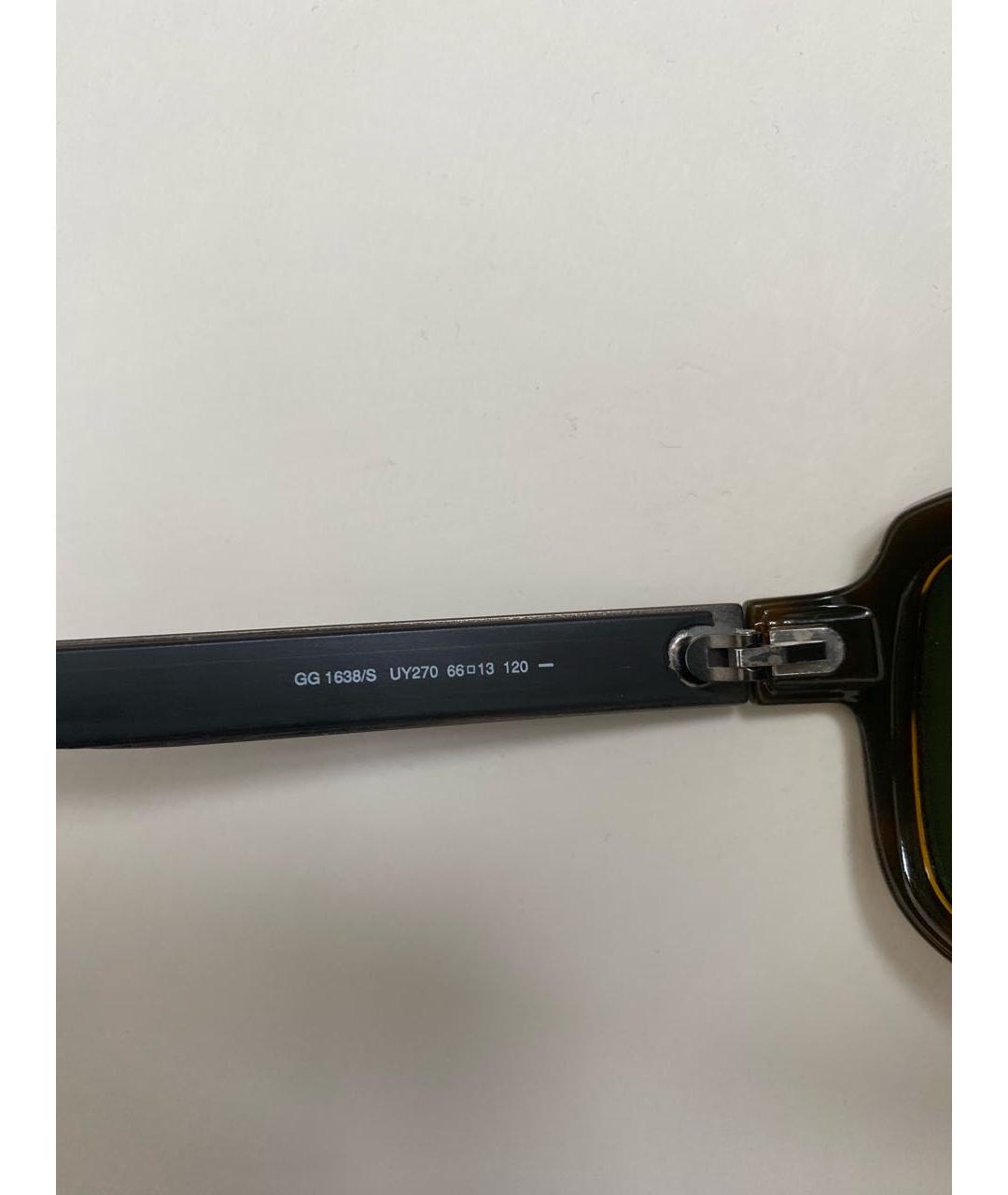 GUCCI Коричневые пластиковые солнцезащитные очки, фото 6