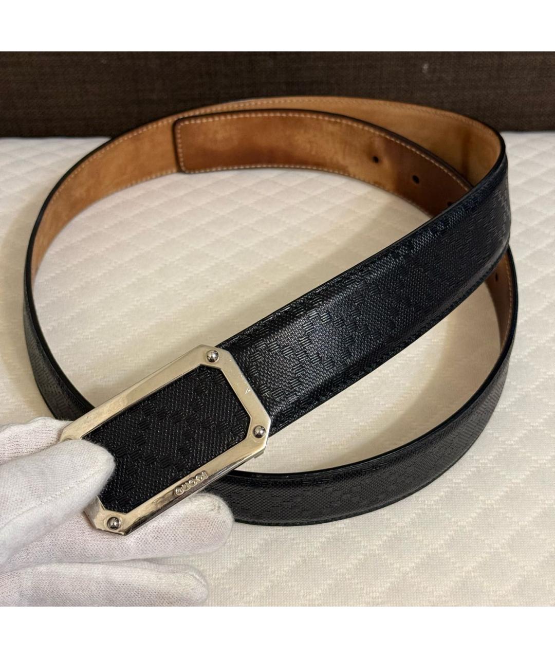 GUCCI Черный кожаный ремень, фото 2