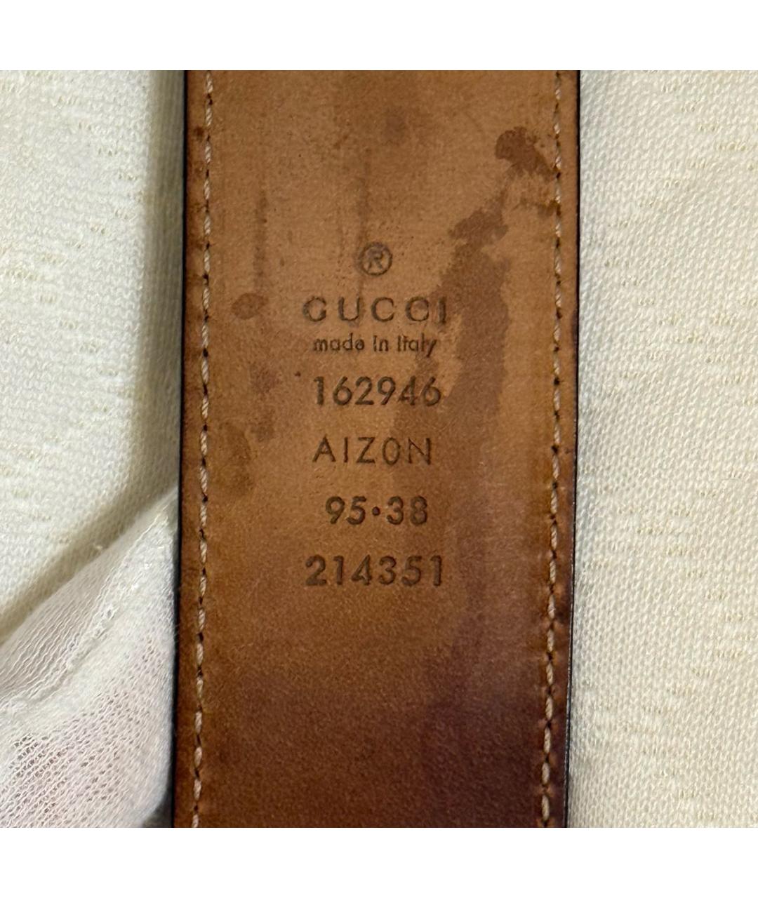 GUCCI Черный кожаный ремень, фото 3