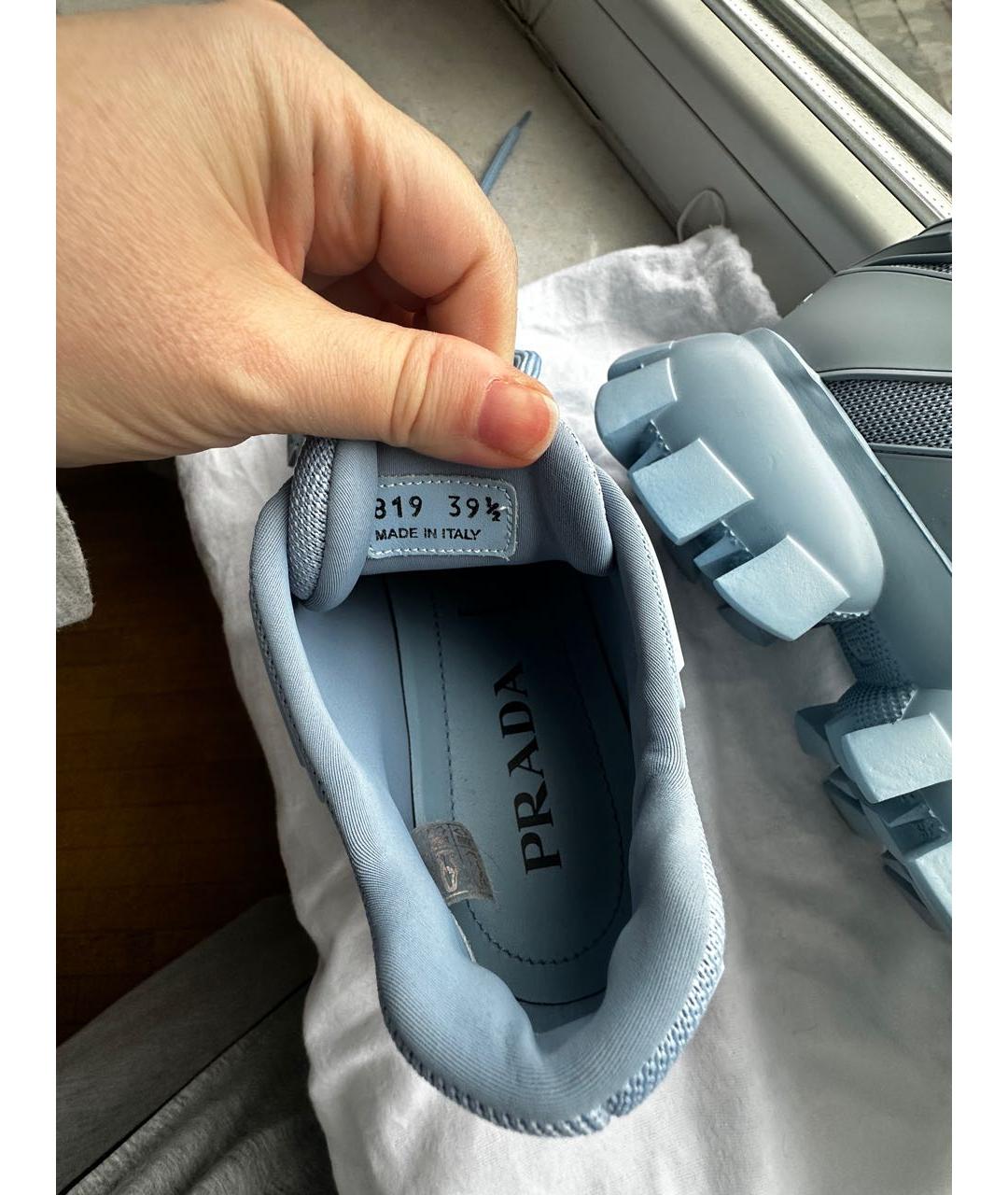 PRADA Голубые текстильные кроссовки, фото 5