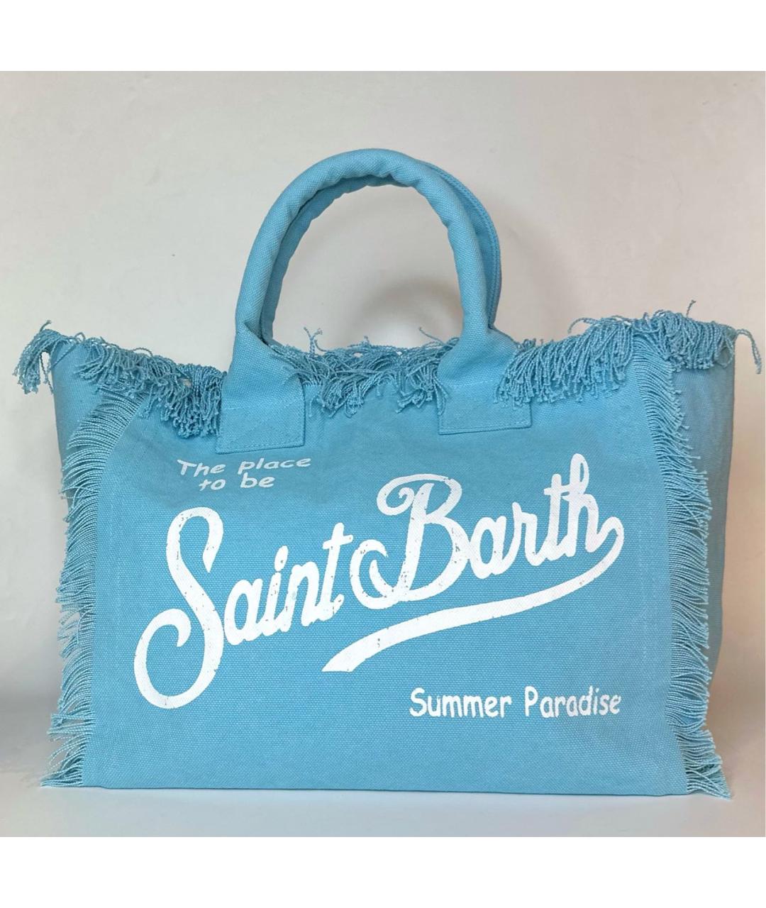 MC2 SAINT BARTH Голубая хлопковая пляжная сумка, фото 8