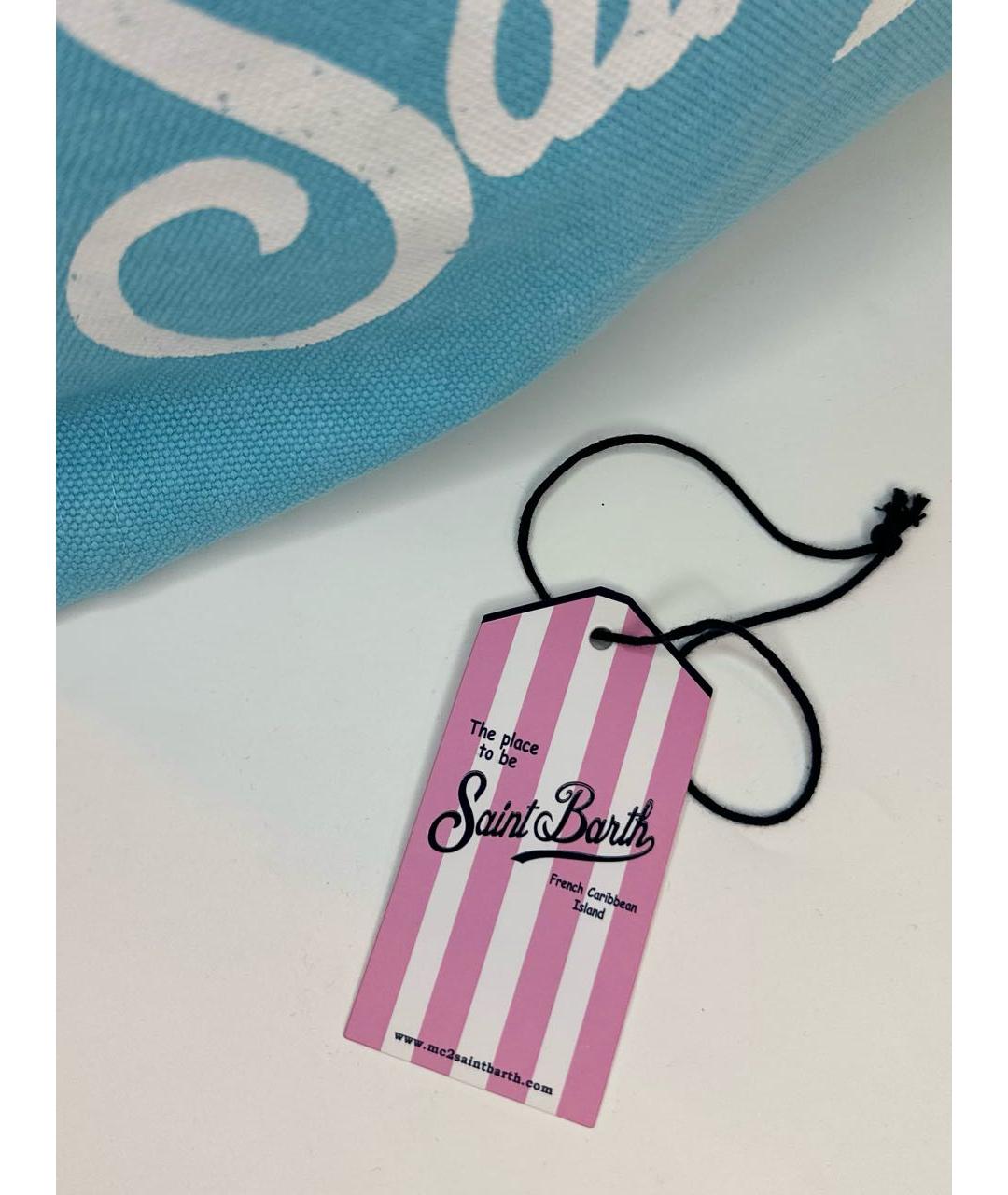 MC2 SAINT BARTH Голубая хлопковая пляжная сумка, фото 6