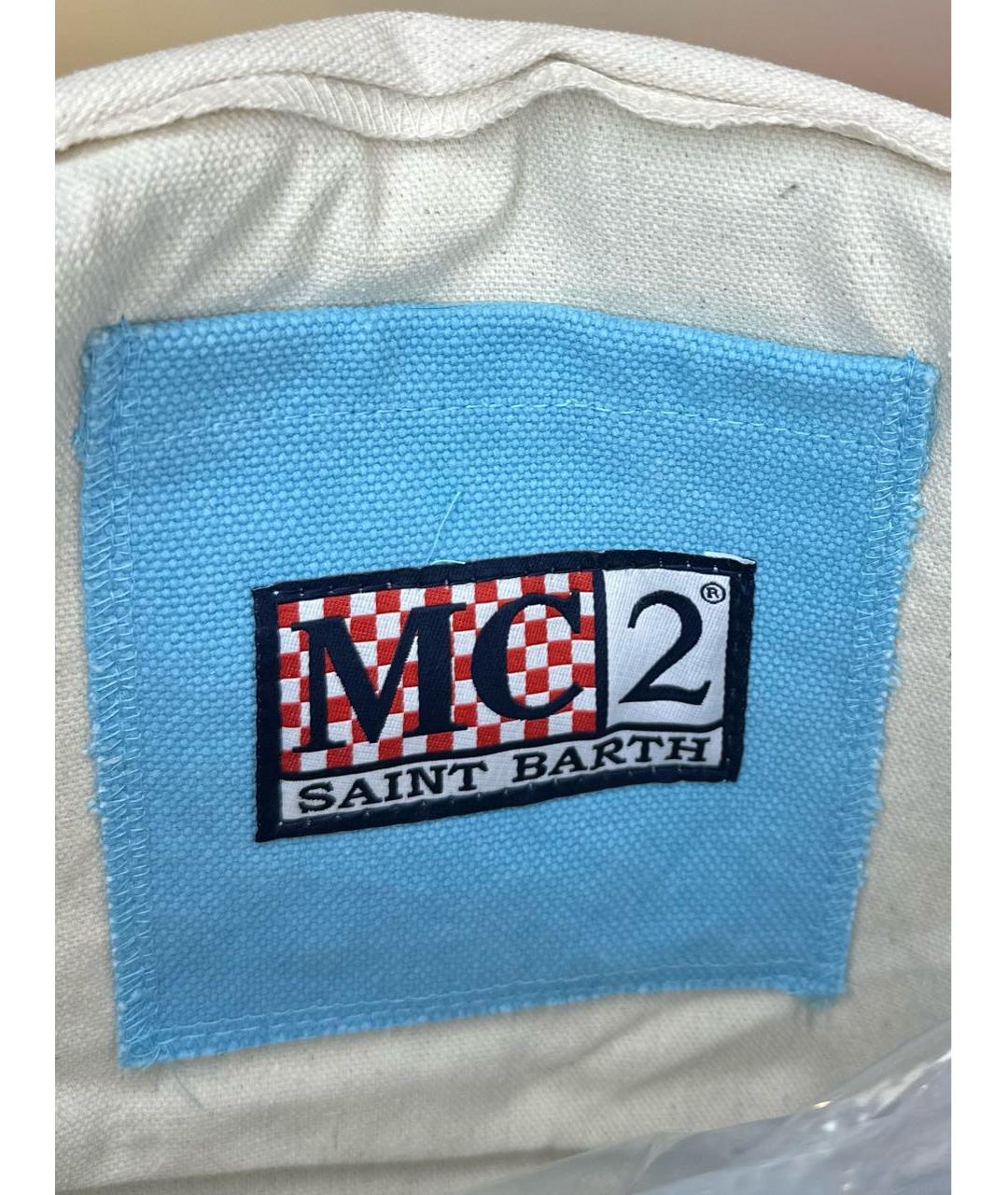 MC2 SAINT BARTH Голубая хлопковая пляжная сумка, фото 5