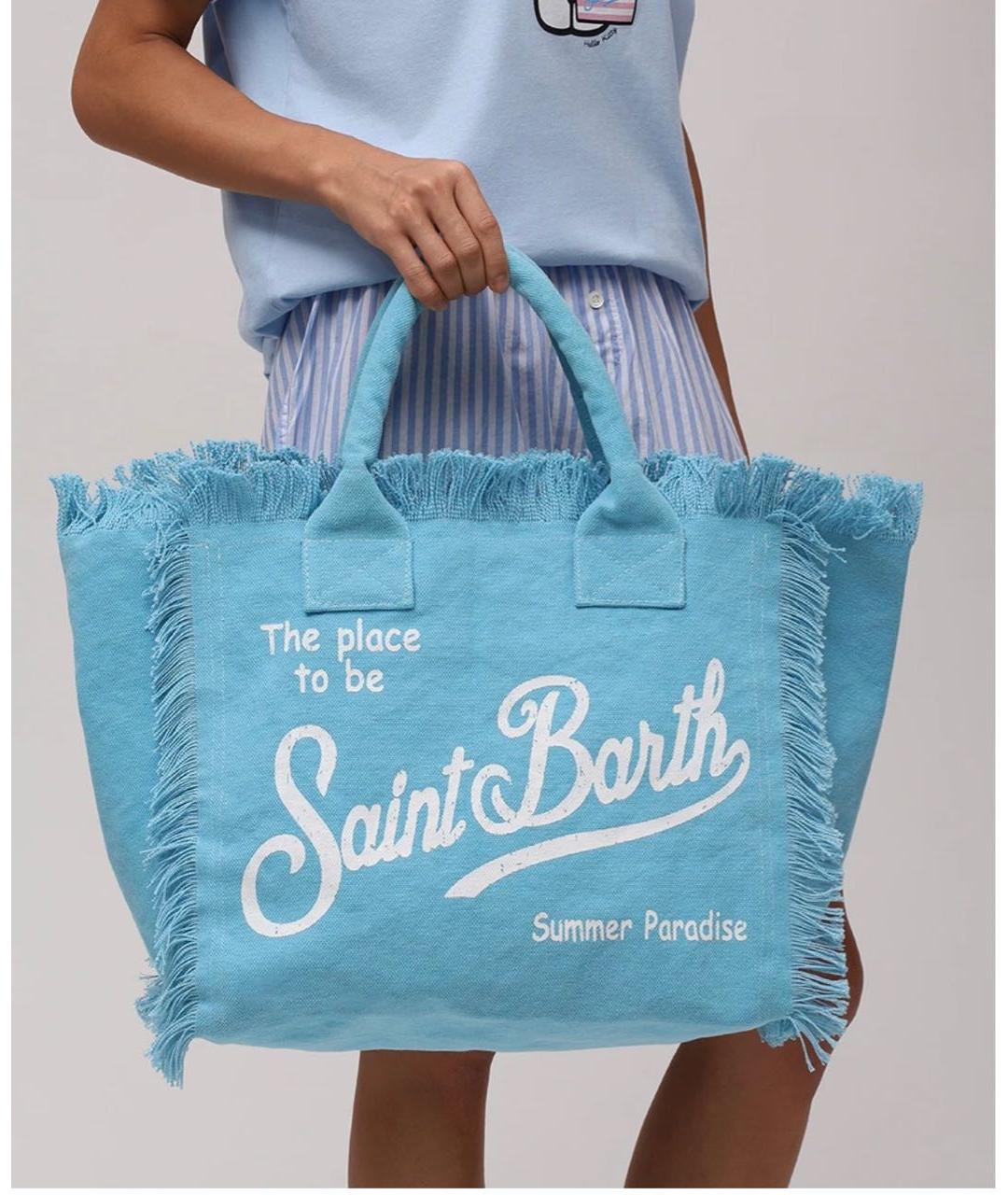 MC2 SAINT BARTH Голубая хлопковая пляжная сумка, фото 7
