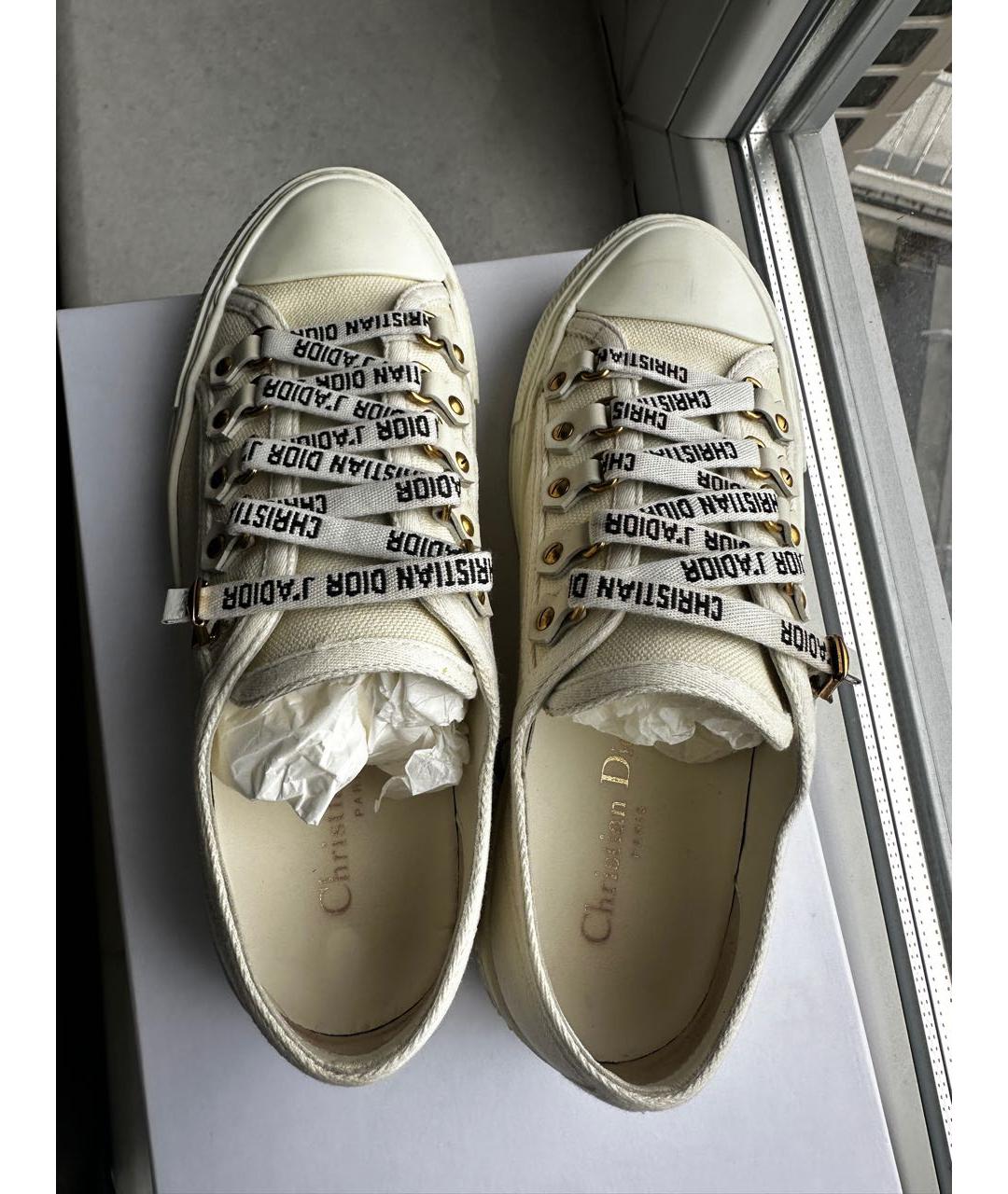 CHRISTIAN DIOR Белые текстильные кеды, фото 4